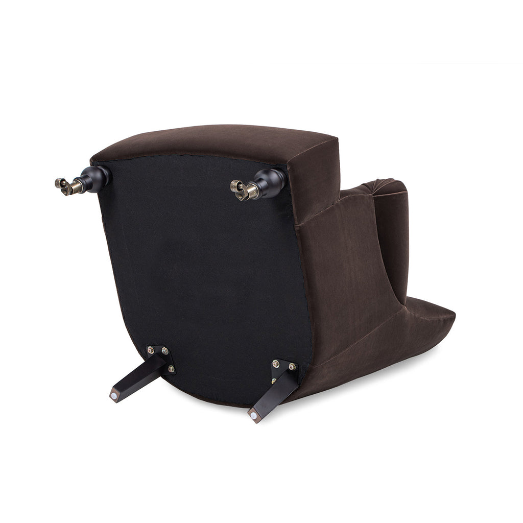 Eloise 30' Pleated Sock Arm Accent Armchair Deep Brown Performance Velvet