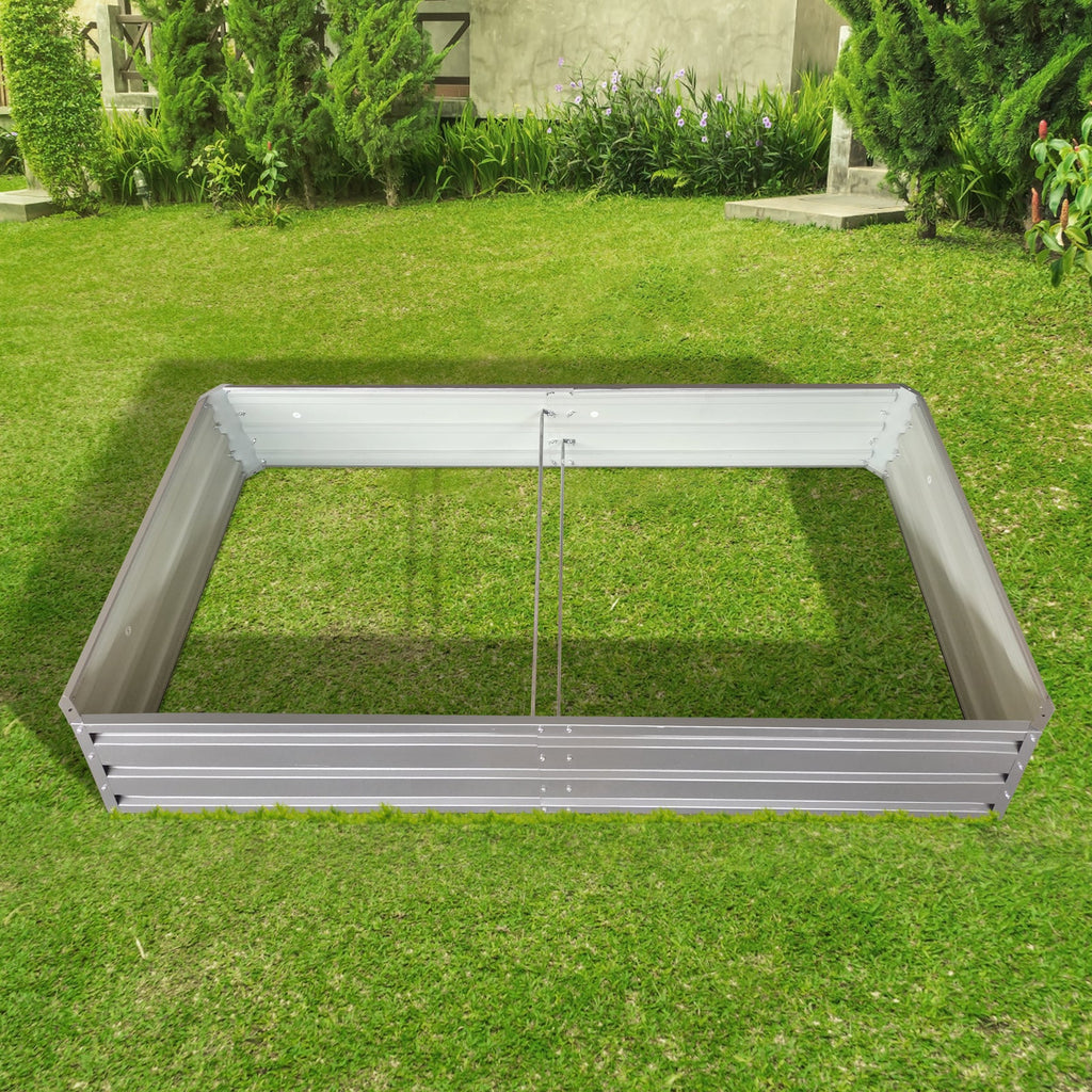 6x 3 x 1 ft (1 pack) Metal Garden Bed,Outdoor Planter Box Metal Patio Kit Planting Bed for Vegetables Flowers Herb,Grey