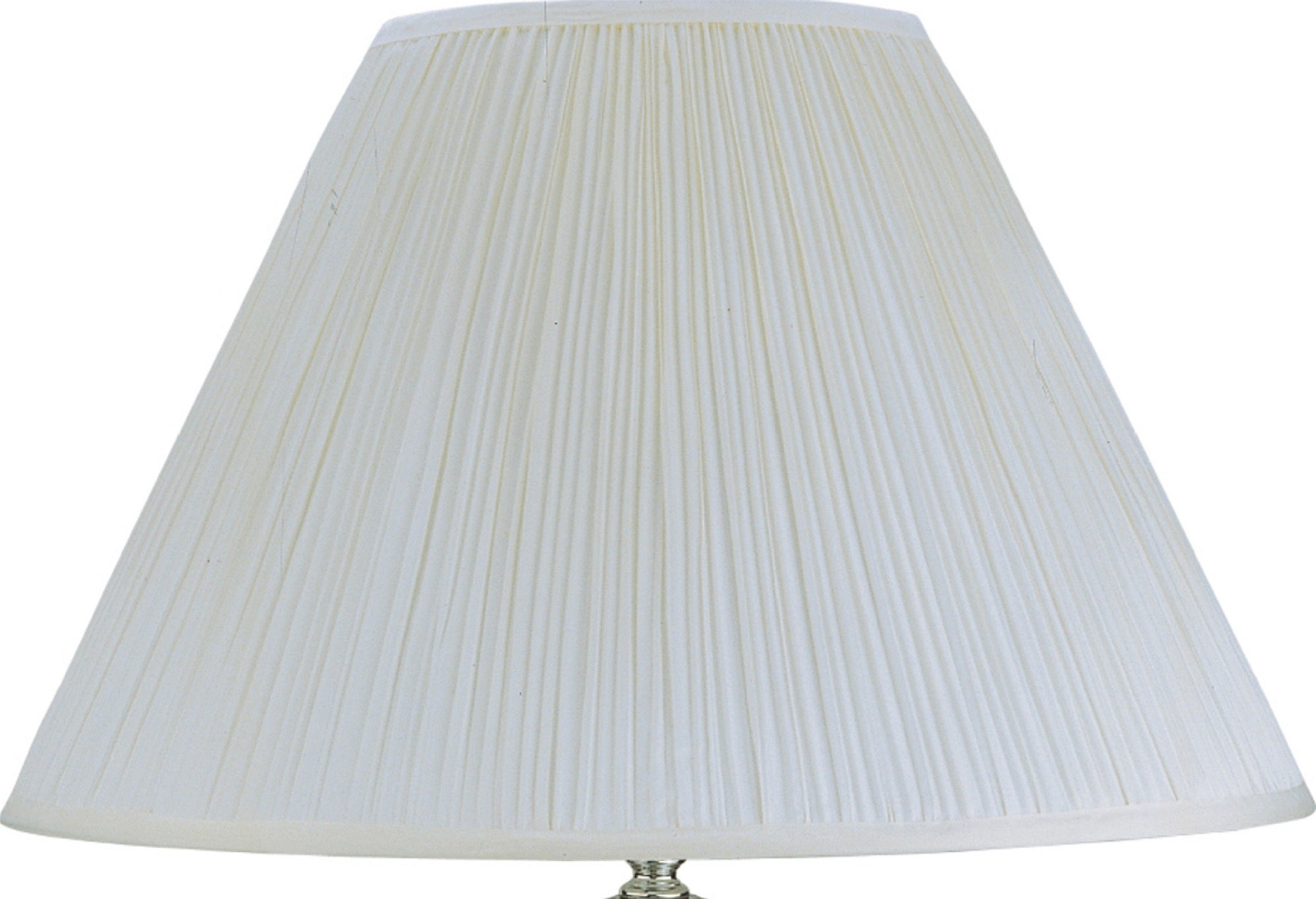 1pc Elegant Crafted Table Lamp Glossy Ivory Base Contrasting Metallic Details Pleated Shade Modern Look Porcelain Rotary Switch, 100WATT