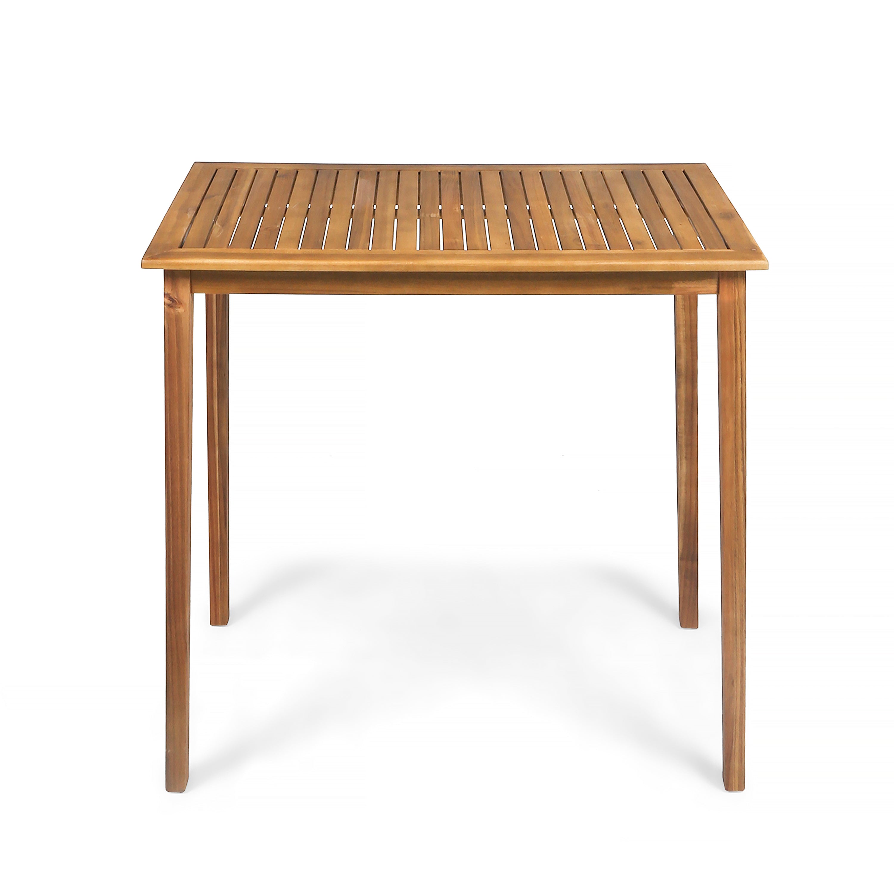 Outdoor Minimalist Acacia Wood Rectangle Bar Table - Teak Finish, Durable Hardwood, 44 x 25 x 40 inches