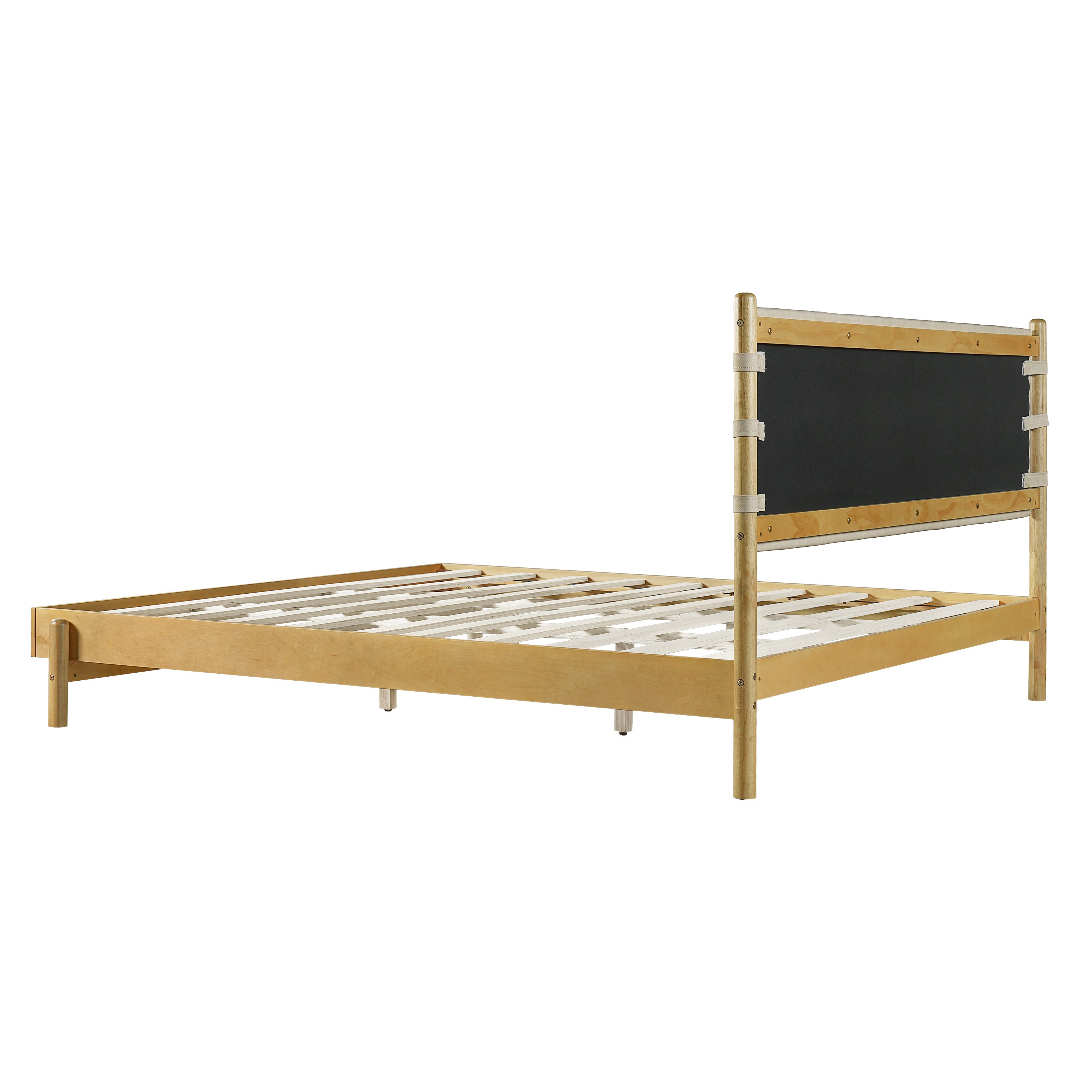 Modern King Bed Frame Set with 2 Nightstands, Beige Wood Platform Bed with Headboard and Matching Bedside Tables for Bedroom