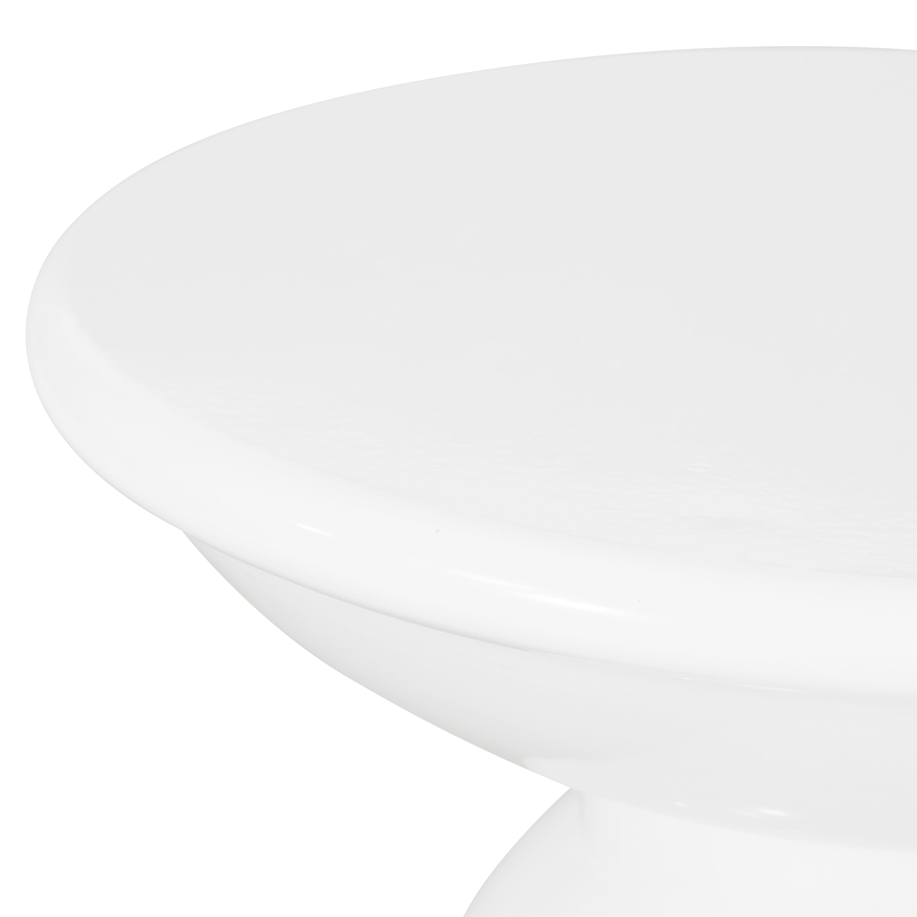 Modern Outdoor Metal End Table with Pedestal Design in White, Iron, 15 x 15 x 20.75 Inches