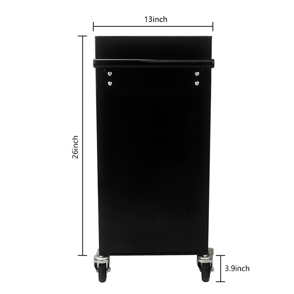4 DRAWERS MULTIFUNCTIONAL TOOL CART WITH WHEELS-BLACK