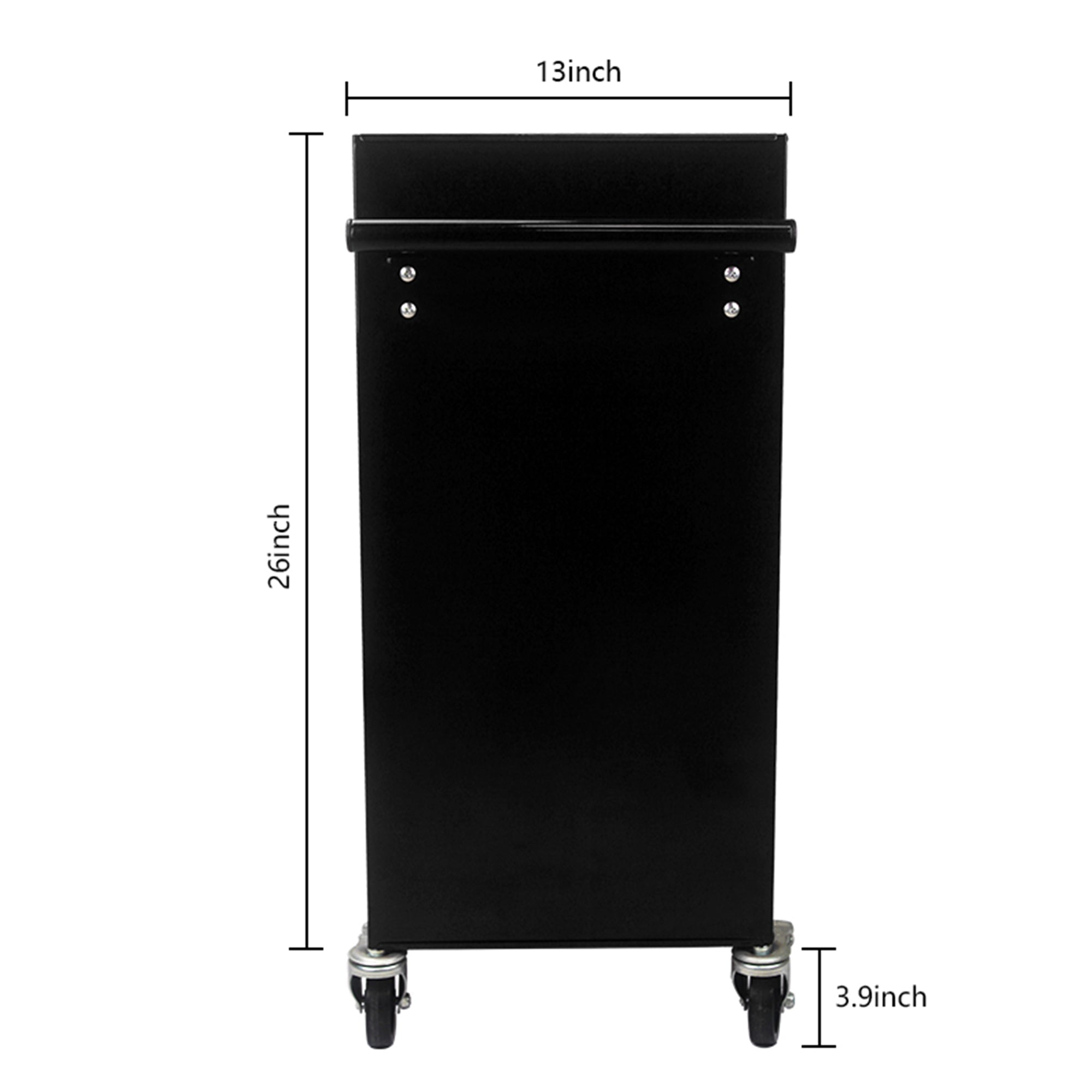4 DRAWERS MULTIFUNCTIONAL TOOL CART WITH WHEELS-BLACK