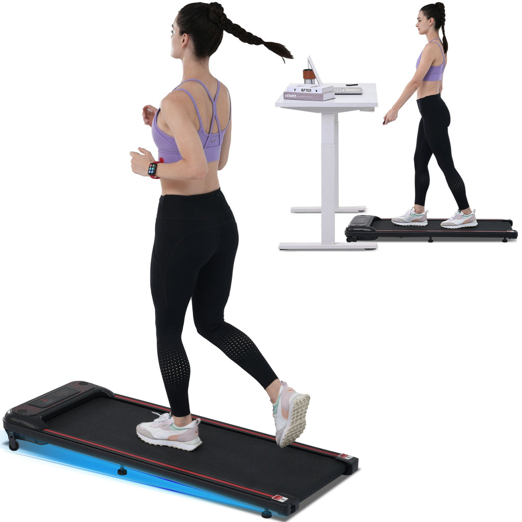 NEW Walking Pad Under Desk Treadmill for Home Office -2.5HP Walking Treadmill With Incline 0.5-4MPH 265LBS Capacity Treadmill for Walking Running - Wristband Remote