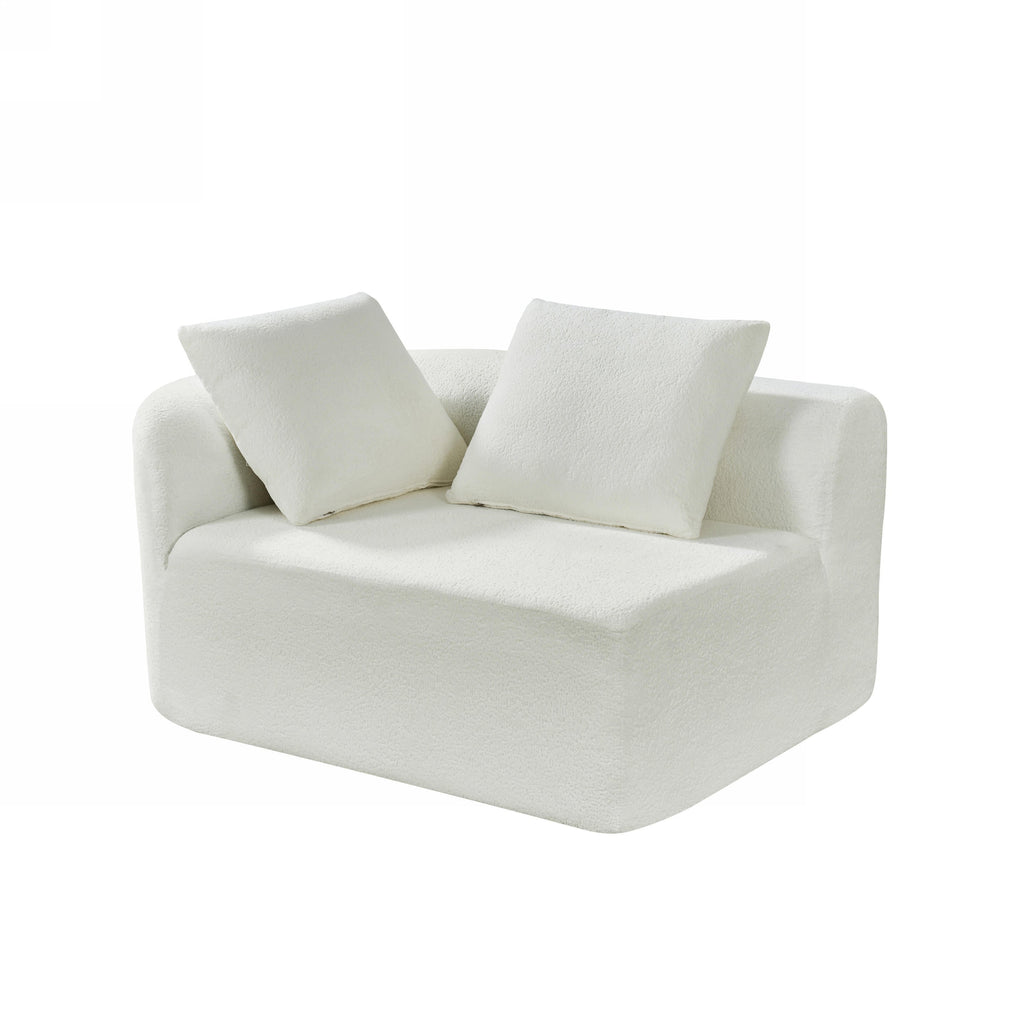 116' Modern Curved Sectional Sofa with High-Density Fully Compressed Sponge and Chaise Lounge, Pearl Upholstery, 2-Piece Set, Fully Assembled Right Hand Facing, Perfect for Living Room, Lounge