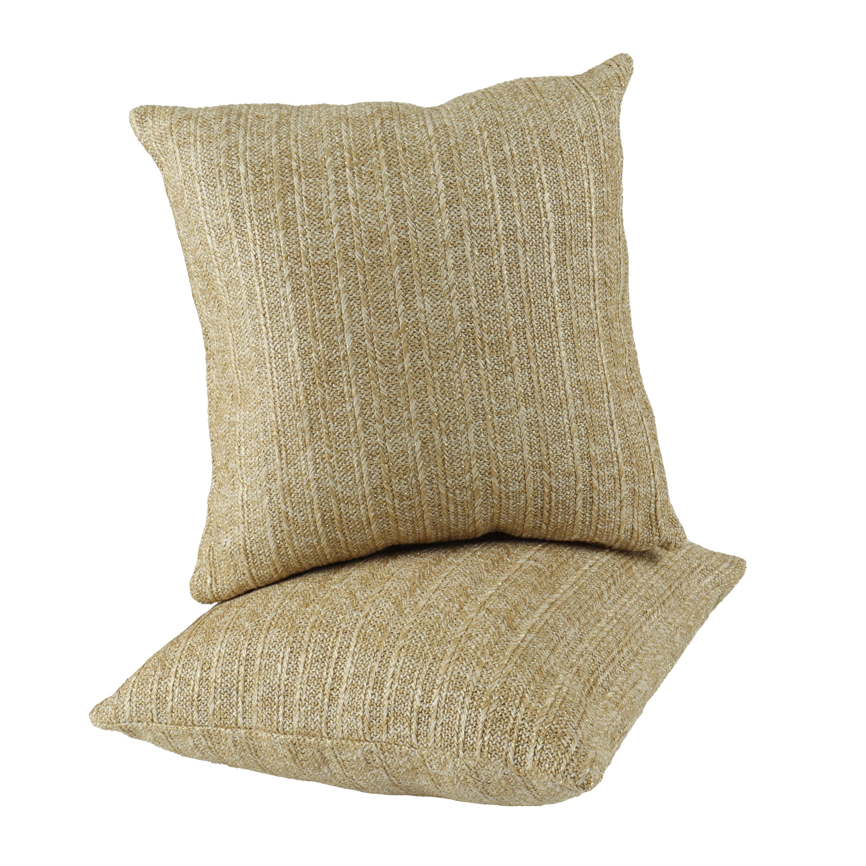 Outdoor/Indoor Throw Pillows, Decorative Throw Pillows with Inserts, Simulated Straw Weaving 18'x18' Square Pillows for Bed, Couch, Sofa and Patio Furniture (Set of 2)