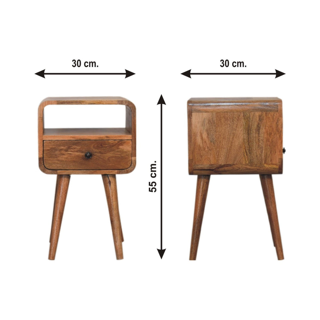 Mini Oakish Curve Open nightstand