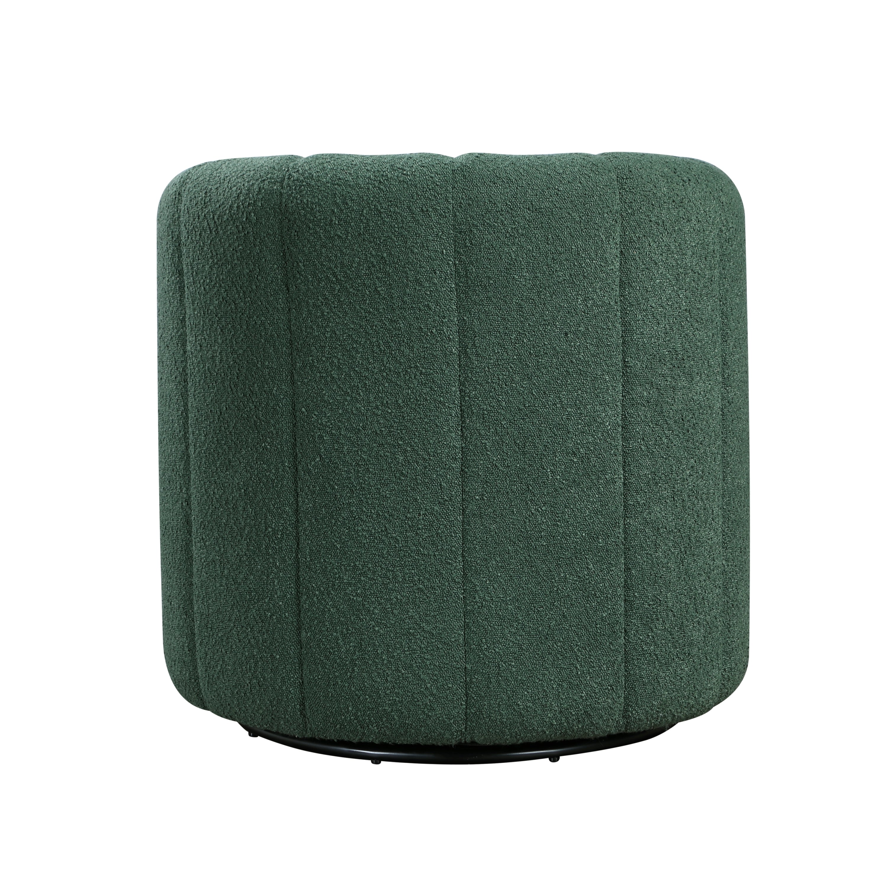 Modern Contemporary Swivel Chair with Ottoman Green Boucle Fabric Upholstery Solid Wood Living Room Furniture