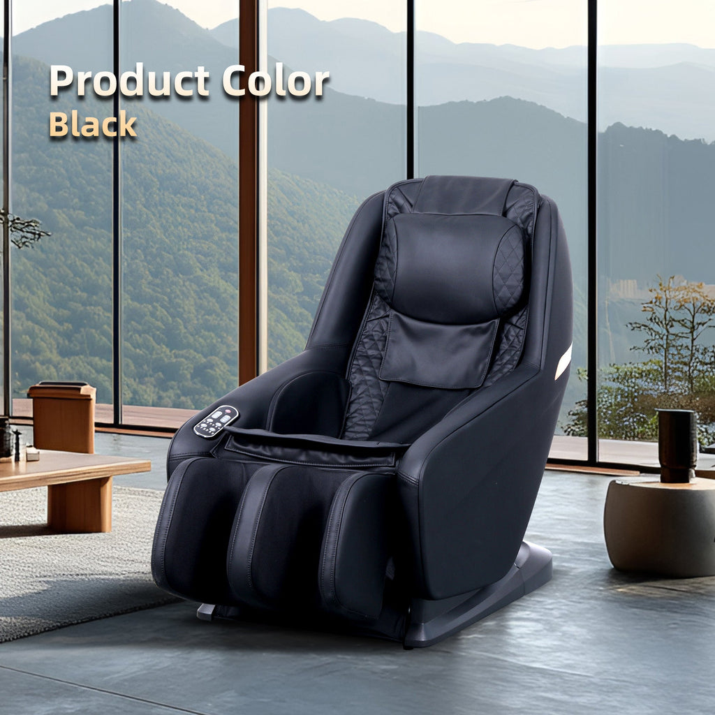 Knead Tap Shiatsu Massage Chair, Zero Gravity Full Body Black Massage Chair with Auto Modes and Airbag Massage, ABS+Steel(Q235) Frame