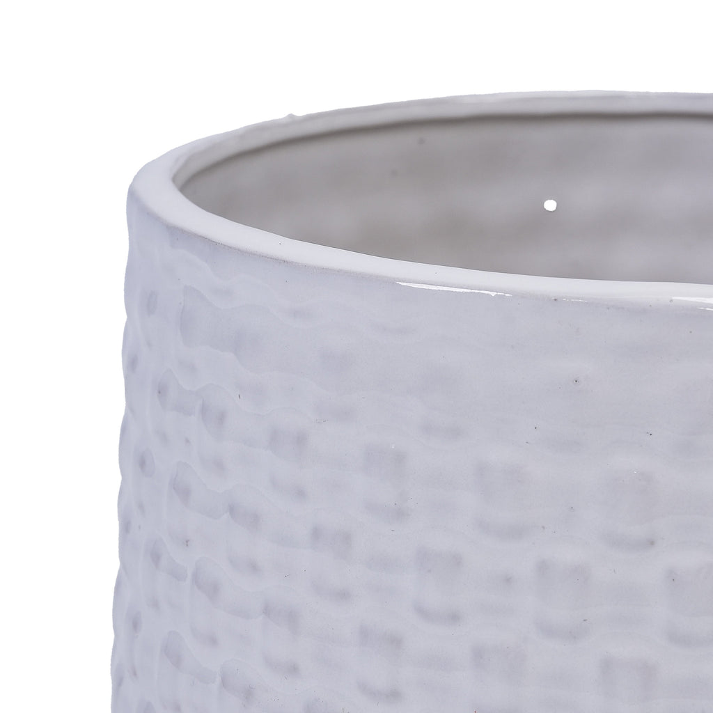 3 Pieces Ceramic Flowerpot, Modern Planter for Patio, Garden or Windowsills - Matte White
