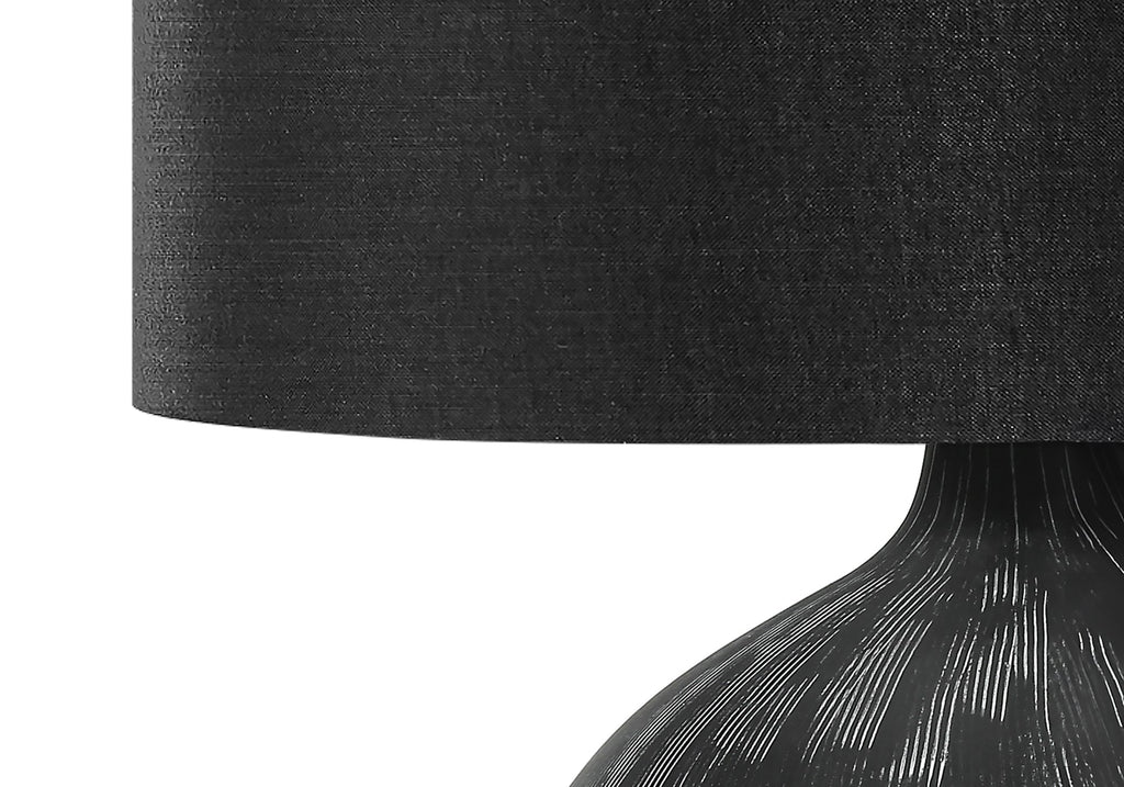 Lighting, 23'h, Table Lamp, Black Ceramic, Black Shade, Contemporary