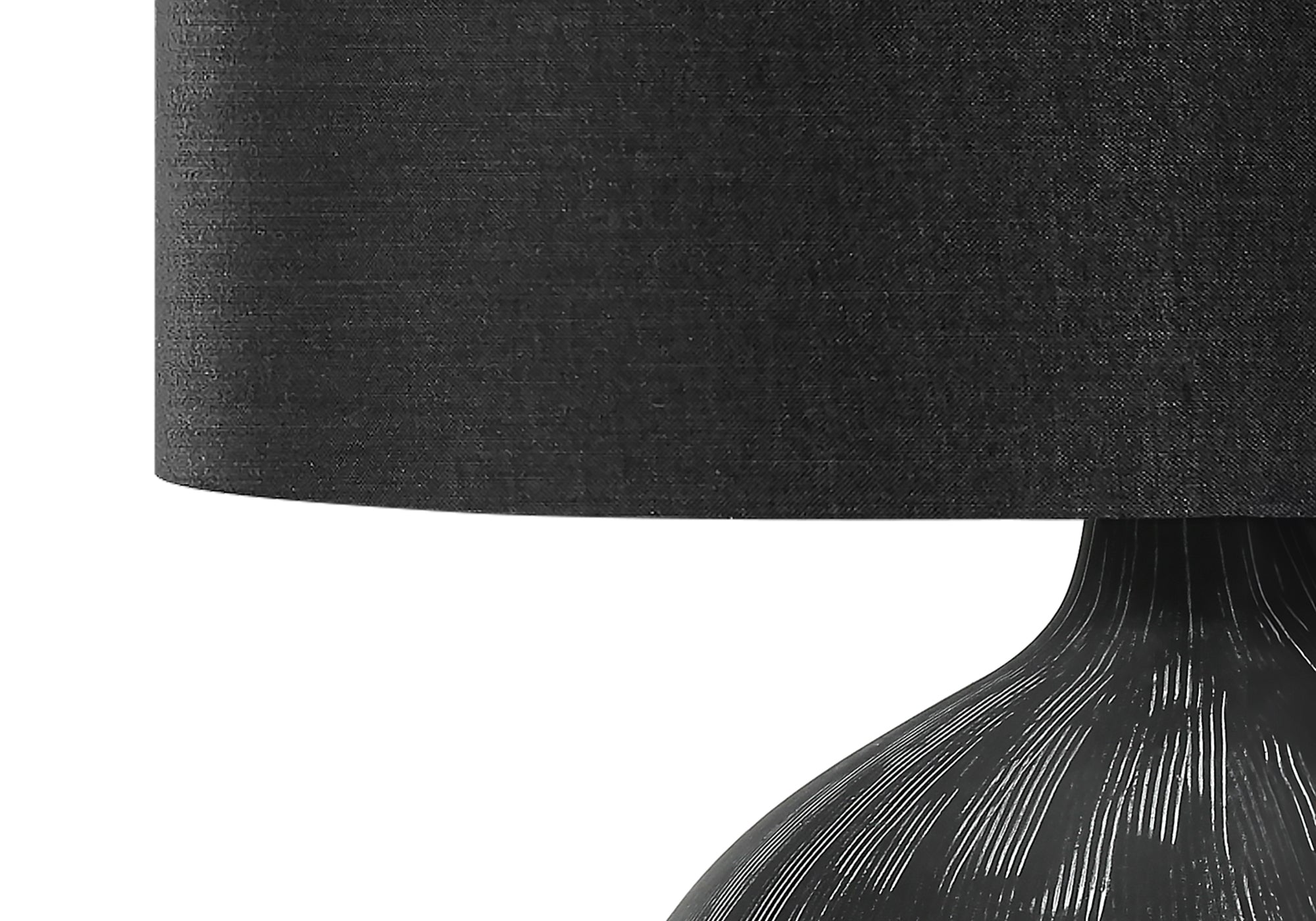 Lighting, 23'h, Table Lamp, Black Ceramic, Black Shade, Contemporary