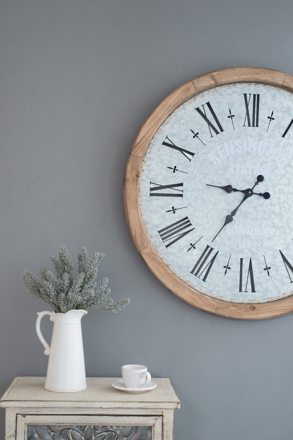 D32.3' Grant Oversized Wall Clock with Fir Wood Frame