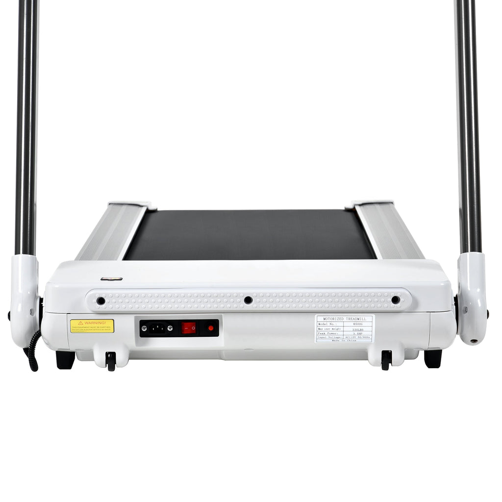 FITIME Portable Compact Treadmill with Electric Motorized 3.5HP, Bluetooth Speaker, White Metal, Medium Size