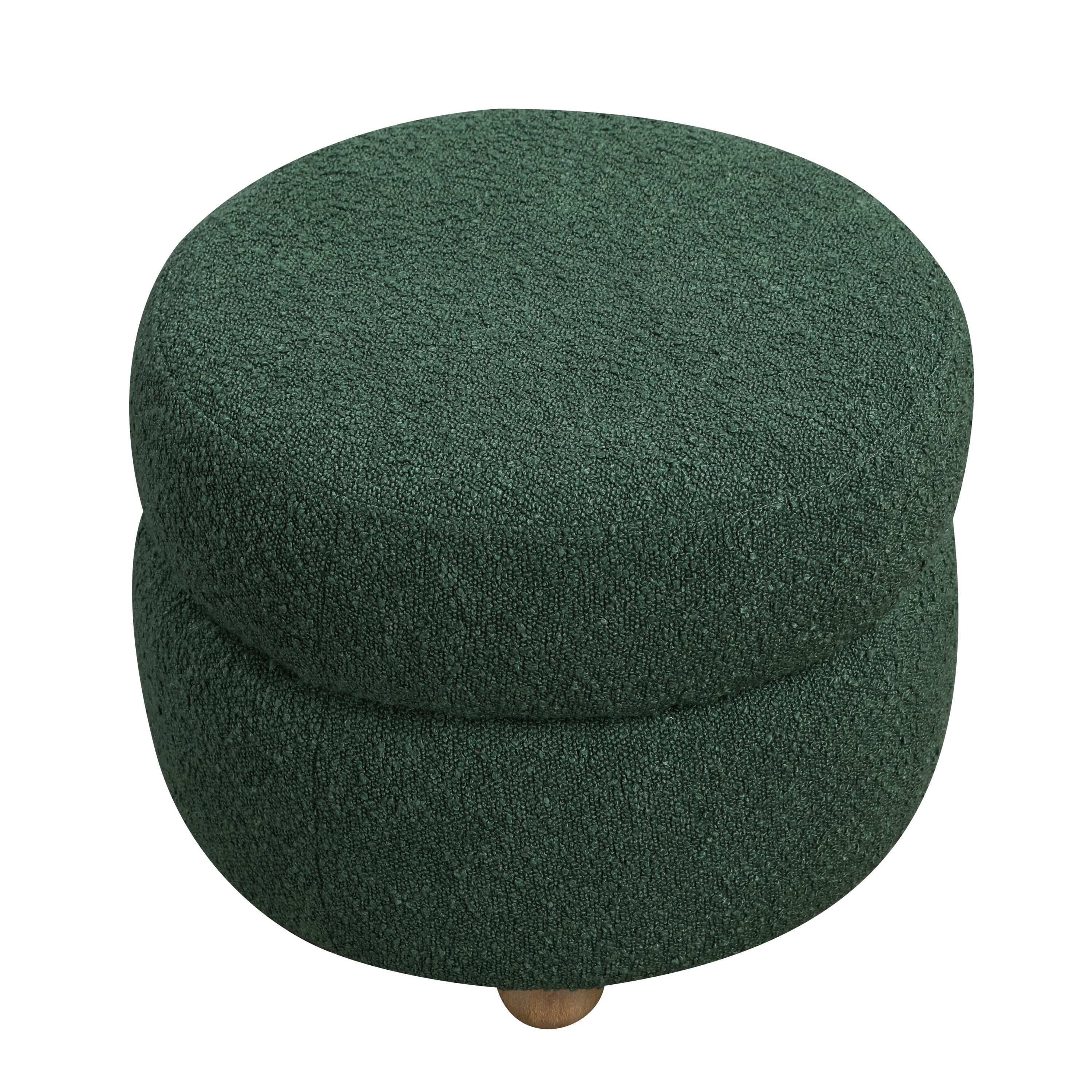 Modern Contemporary Swivel Chair with Ottoman Green Boucle Fabric Upholstery Solid Wood Living Room Furniture