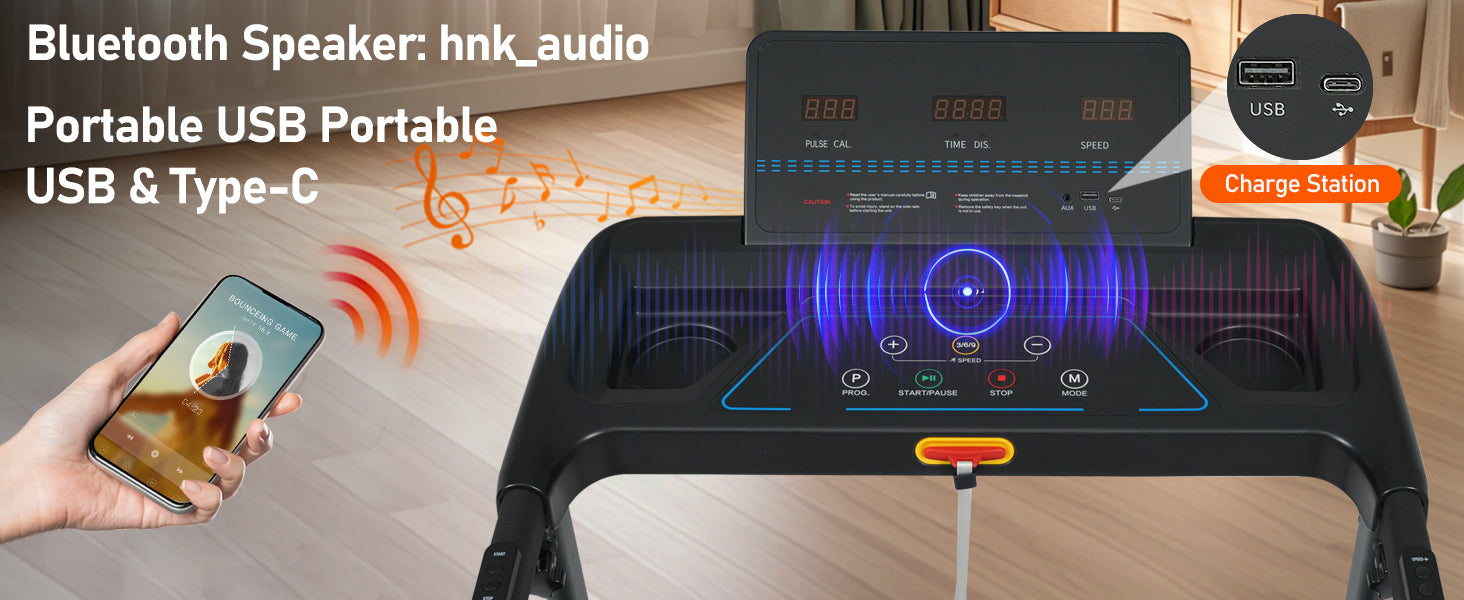 Folding Treadmills for Home Small, 3.0HP Portable Treadmill with 8% Incline,10MPH Walking Pad with Incline, 300 LBS Walking Pad Treadmills with Bluetooth, Heart Rate Sensors,Charge Station