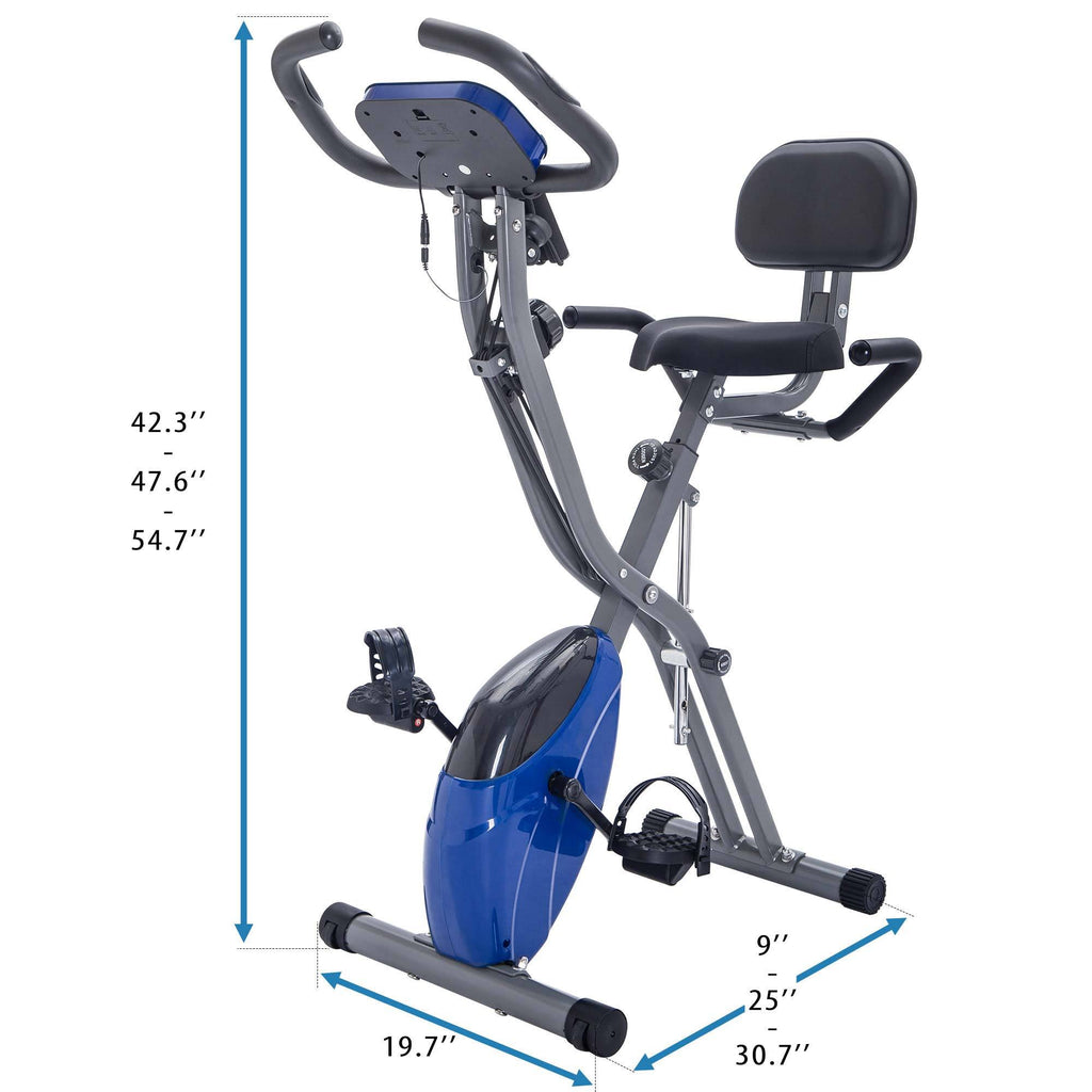 Exercise Bike,Workout Bikes for Home,Folding Stationary Bikes for Home with 16-Level Magnetic Resistance, 300LBS Capacity X-Bike Indoor Exercise Equipment with Heart Rate Sensor & LCD Monitor