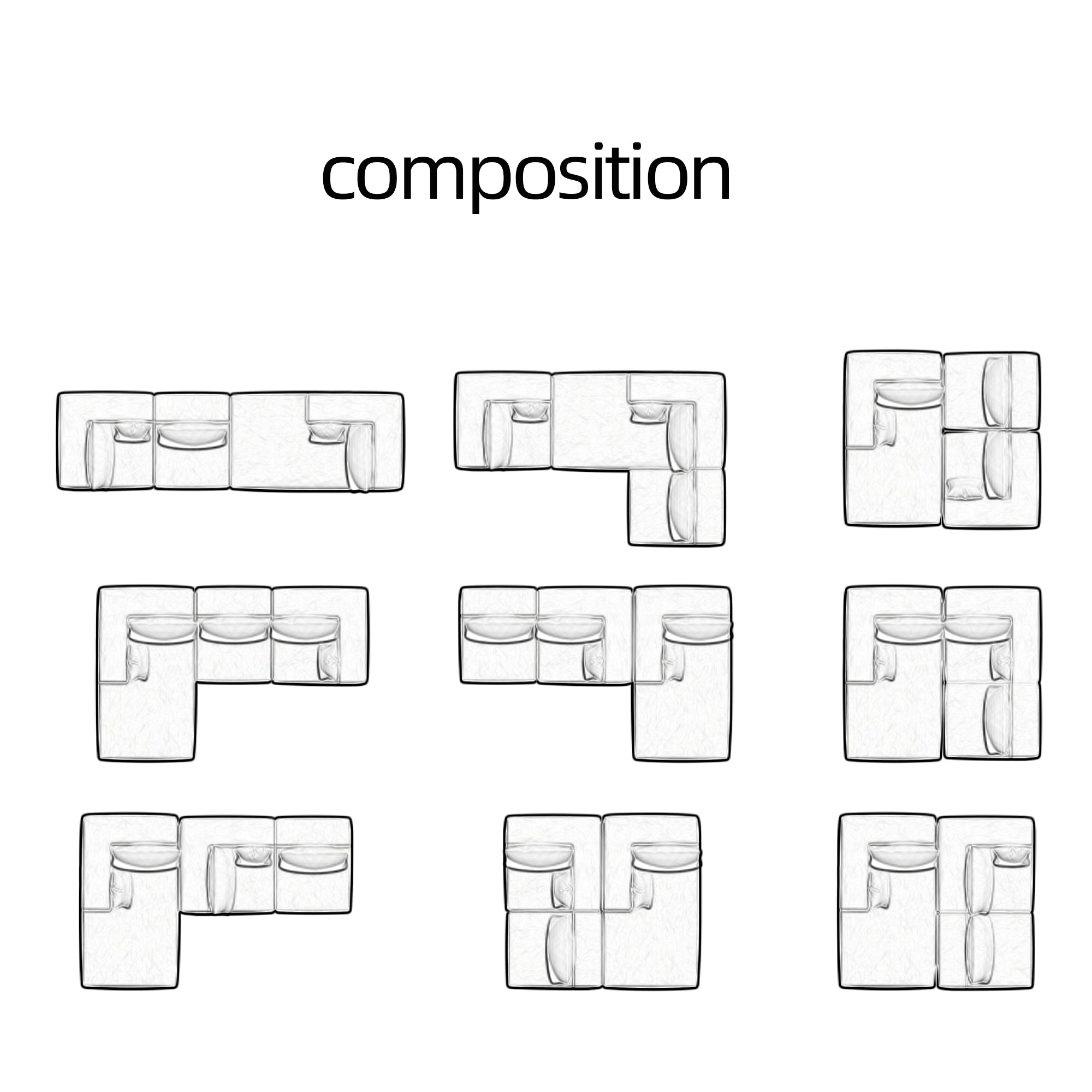 Corner combination sofa, sectional sofa ,couch sofa,sofa bed, made of high-density sponge and soft plush fabric, with multiple combinations available(beige)