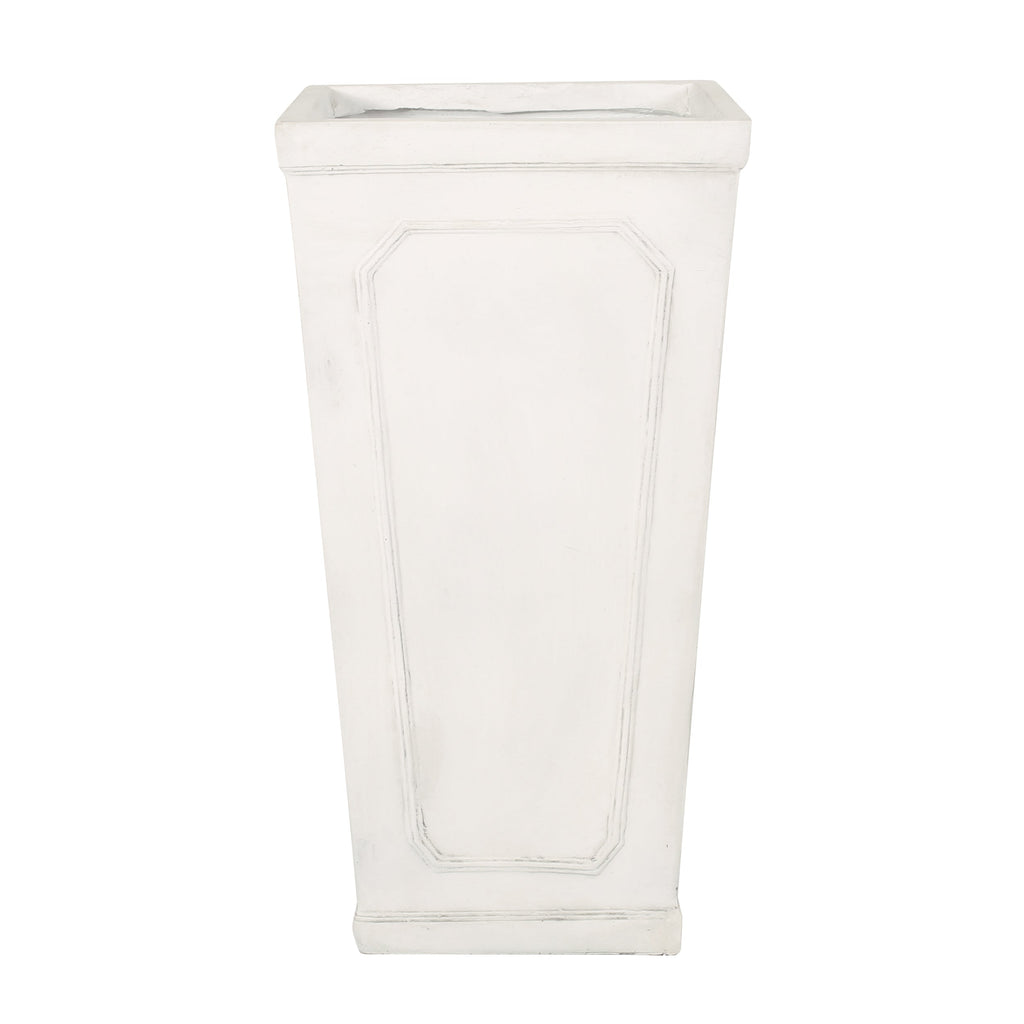 16'' x 30.5'' Outdoor MGO Planter with Antique White Finish