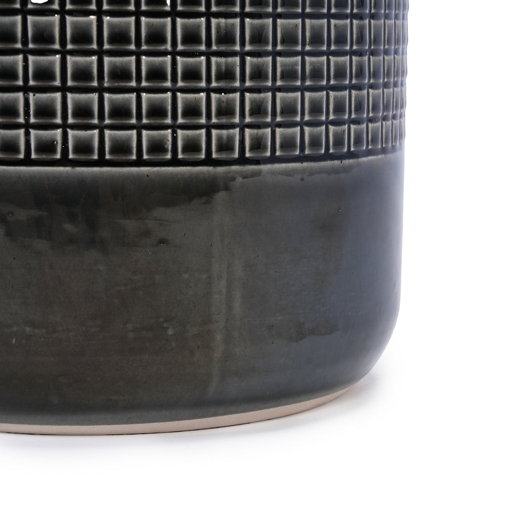 3 Pieces Ceramic Flowerpot, Modern Planter for Patio, Garden or Windowsills - Black