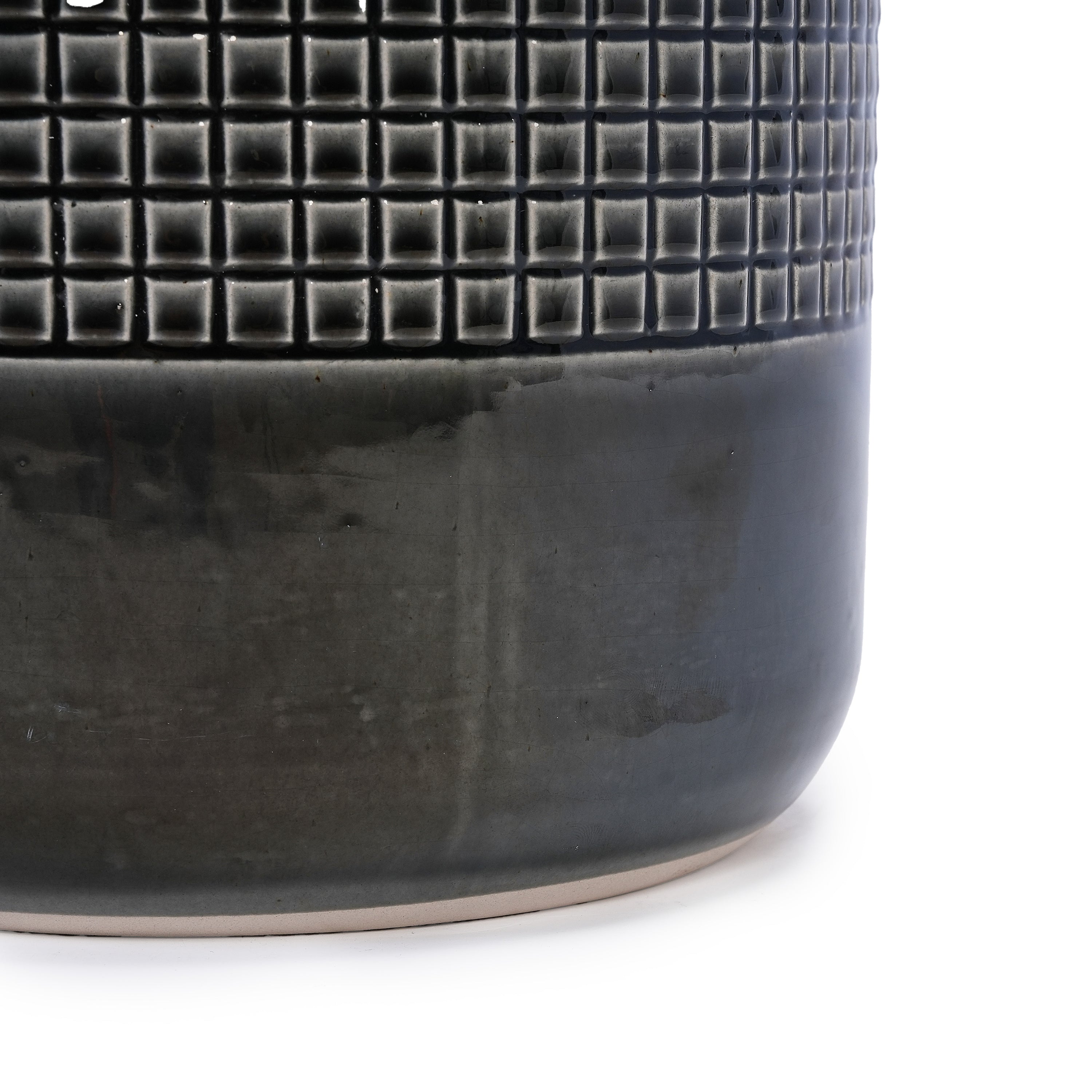 3 Pieces Ceramic Flowerpot, Modern Planter for Patio, Garden or Windowsills - Black