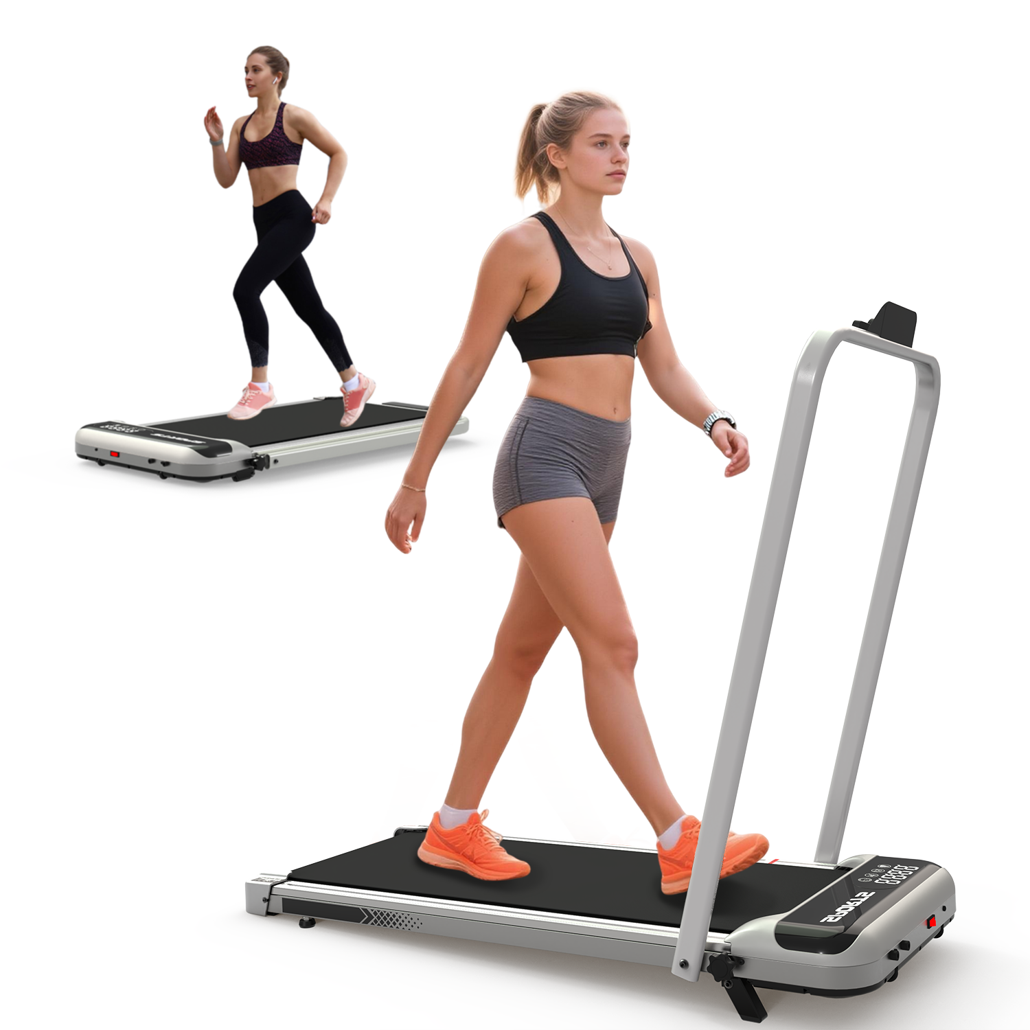 3 in 1 Under Desk Treadmill with Incline,Foldable Treadmills for Home, Walking Pad with Handle Bar for Walking and Jogging, with Remote Control & LED Display
