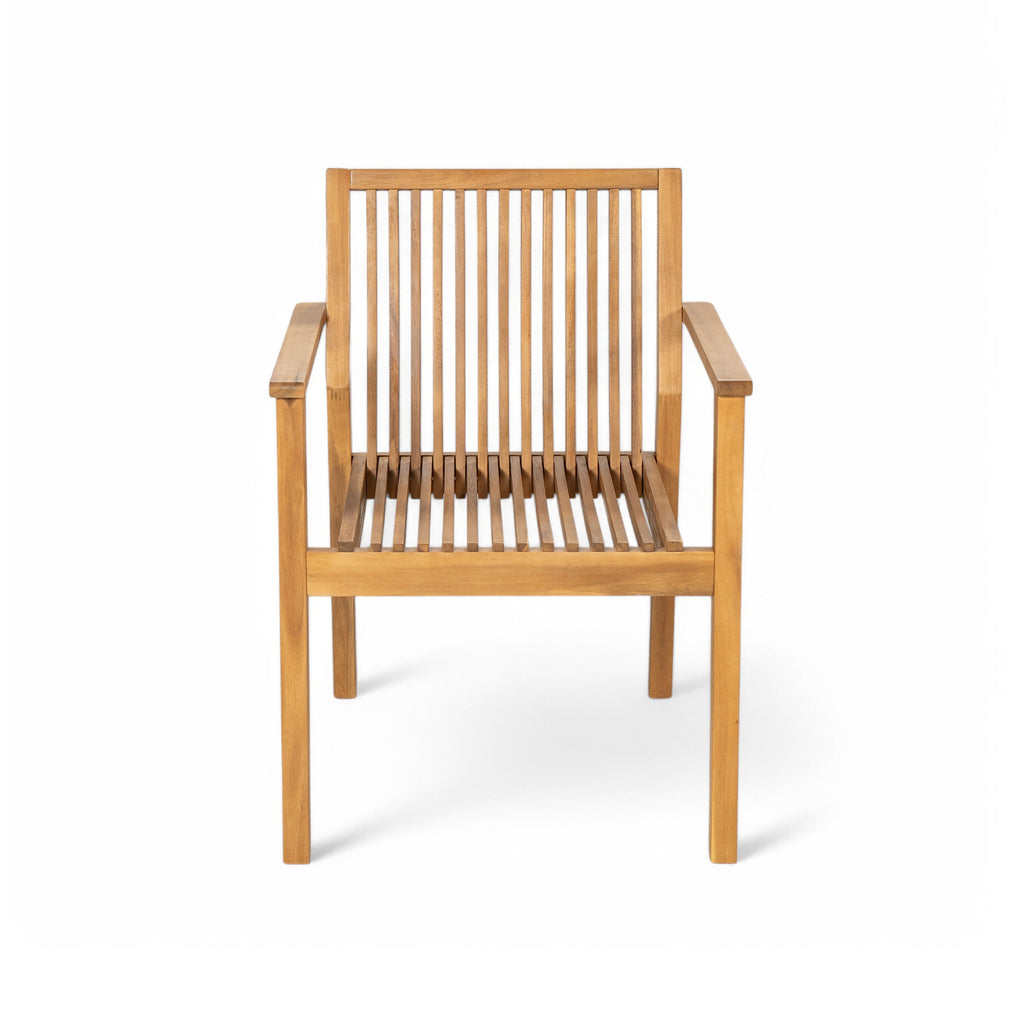 Durable 7 - Piece Patio Furniture Set Acacia Wood Table and 6 Heavy-Duty Cushioned Chairs, Natural