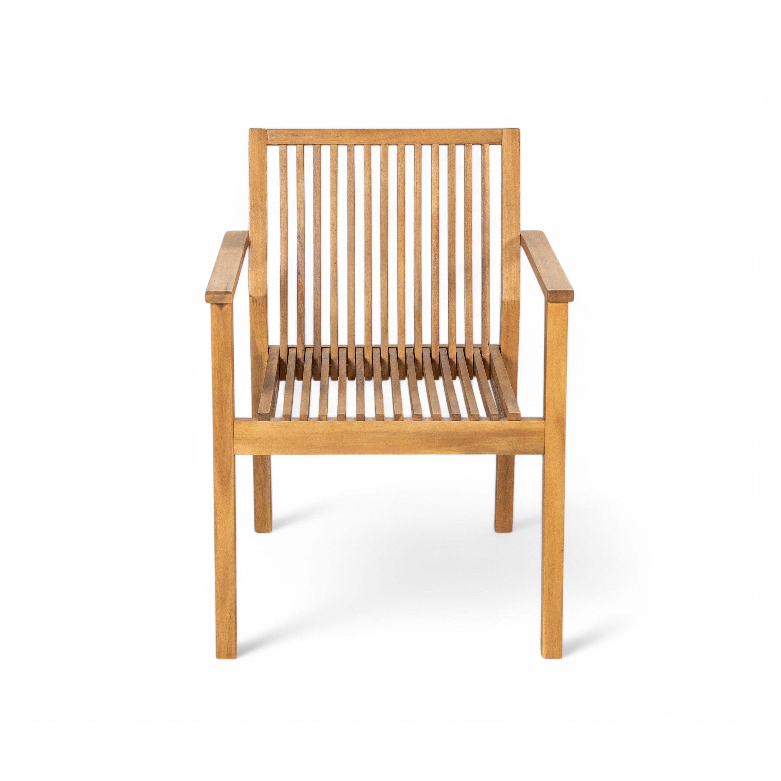 Durable 7 - Piece Patio Furniture Set Acacia Wood Table and 6 Heavy-Duty Cushioned Chairs, Natural