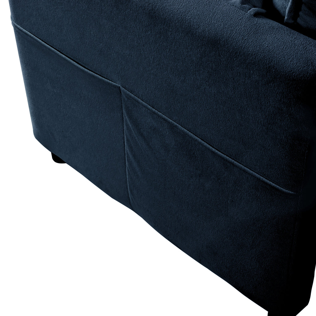 Modular Sectional Sofa, Oversized Deep Seat U Shaped Couch Set for Living Room, 3-Seater Comfy Cloud Couches with 2 Movable Ottomans, DIY Combination, Chenille,Blue
