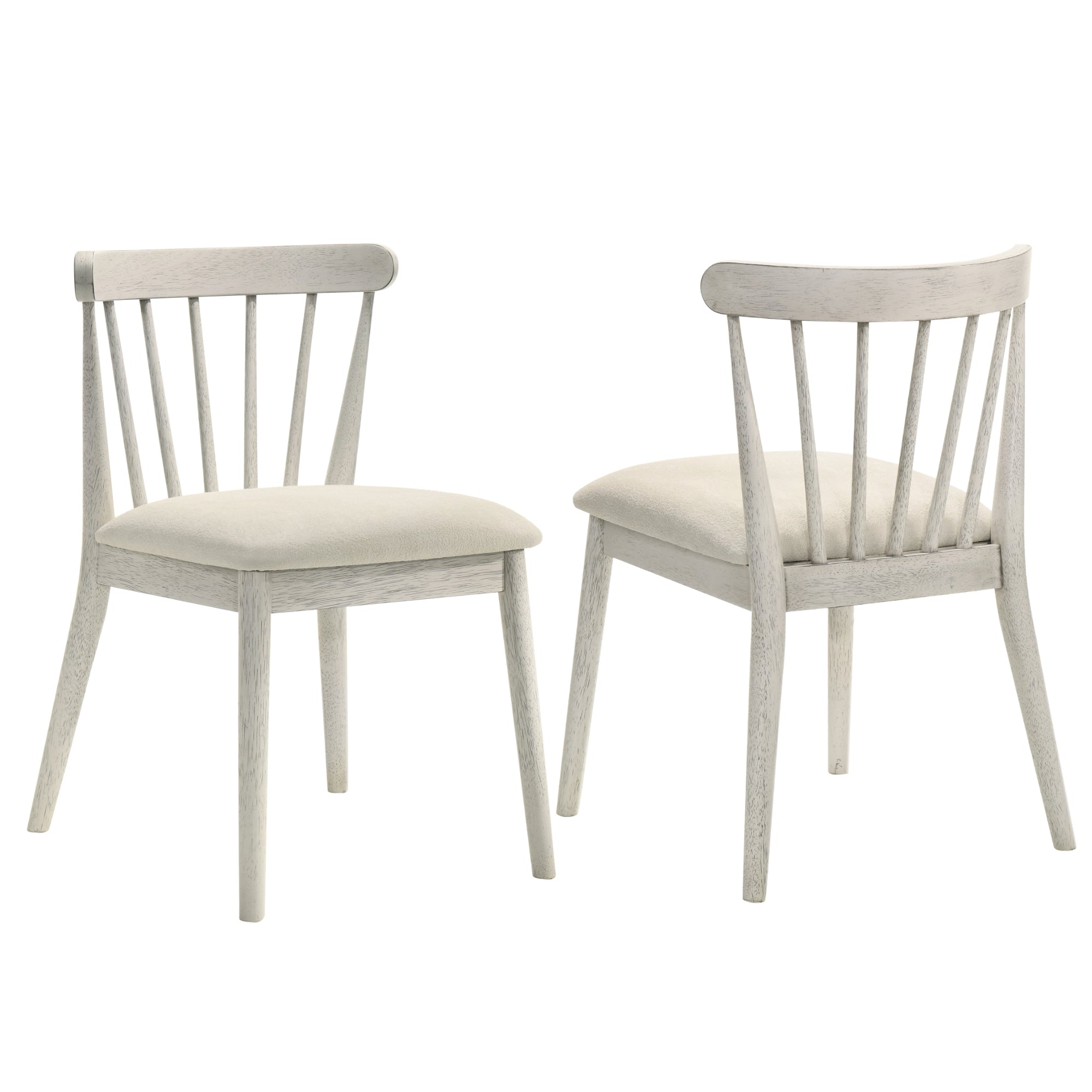2-Piece Rustic Dining Side Chair Set, Solid Wood Frame, Farmhouse Design, Easy Assembly