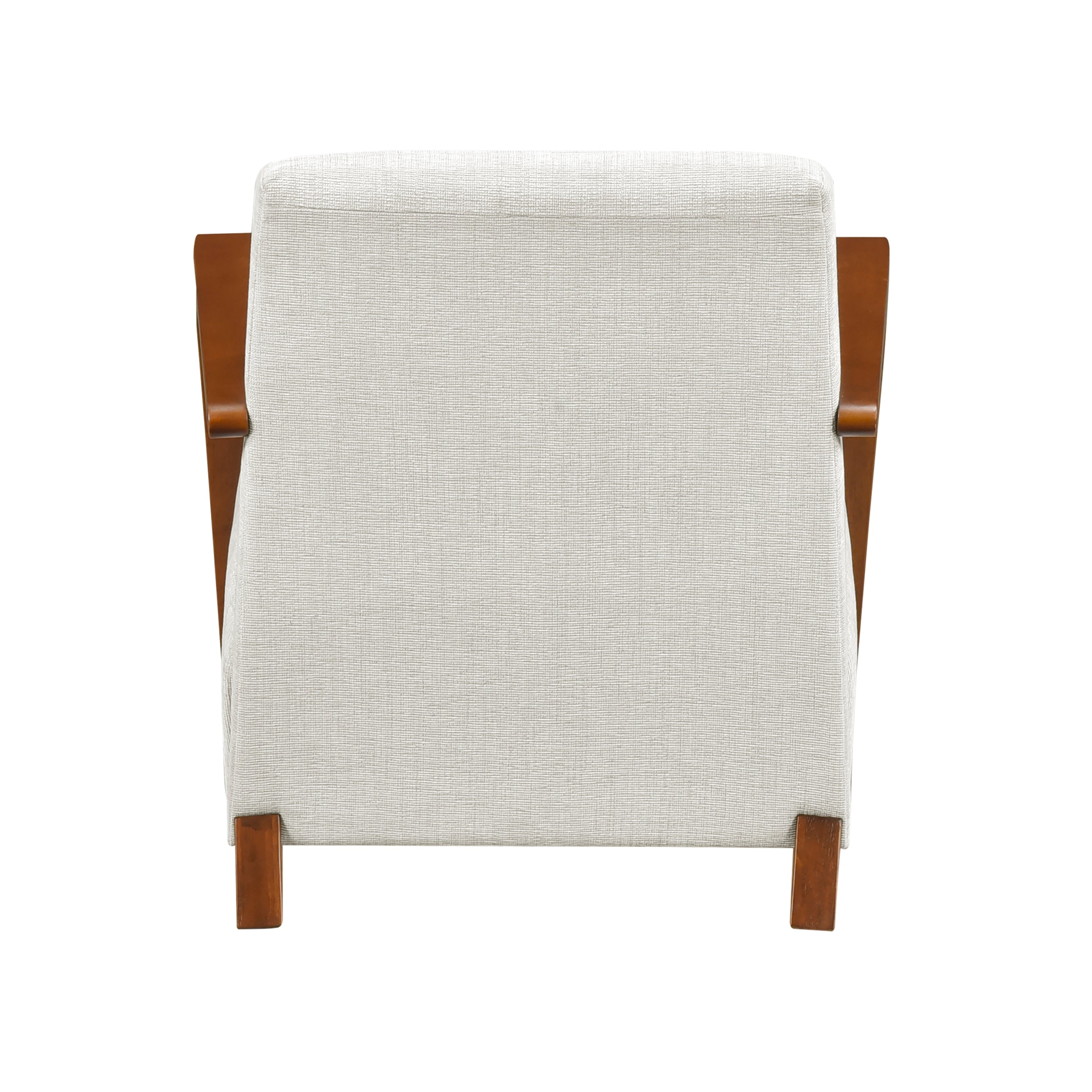 Ultra-Modern Accent Chair Beige Fabric Foam Seat Cushion Solid Wood Luxury Living Room Furniture 1pc