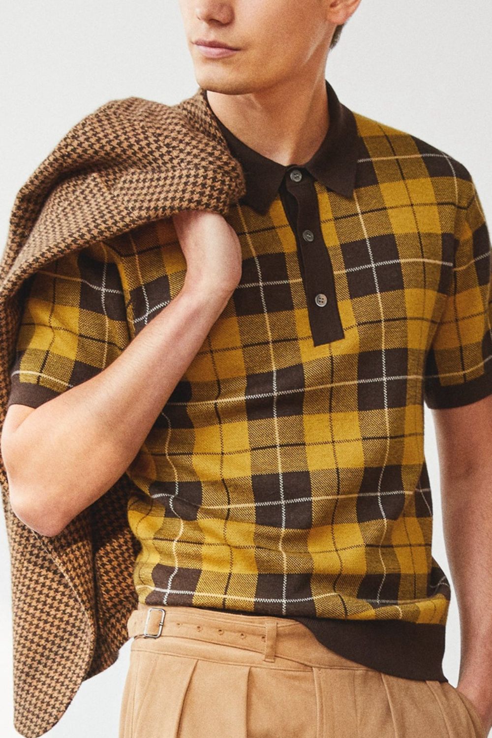 Plaid Short Sleeve Polo
