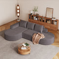 Modern Curved sofa ,Chenille Upholstered Sectional Sofa Couch Set,Modular 108.5' L Shaped Sectional Living Room Sofa Set With 3 Pillows,Free Combination Sofa Couch for Living Room,Bedroom