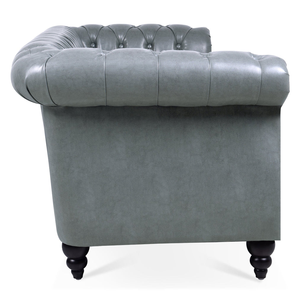 84.65' Rolled Arm Chesterfield 3 Seater Sofa.