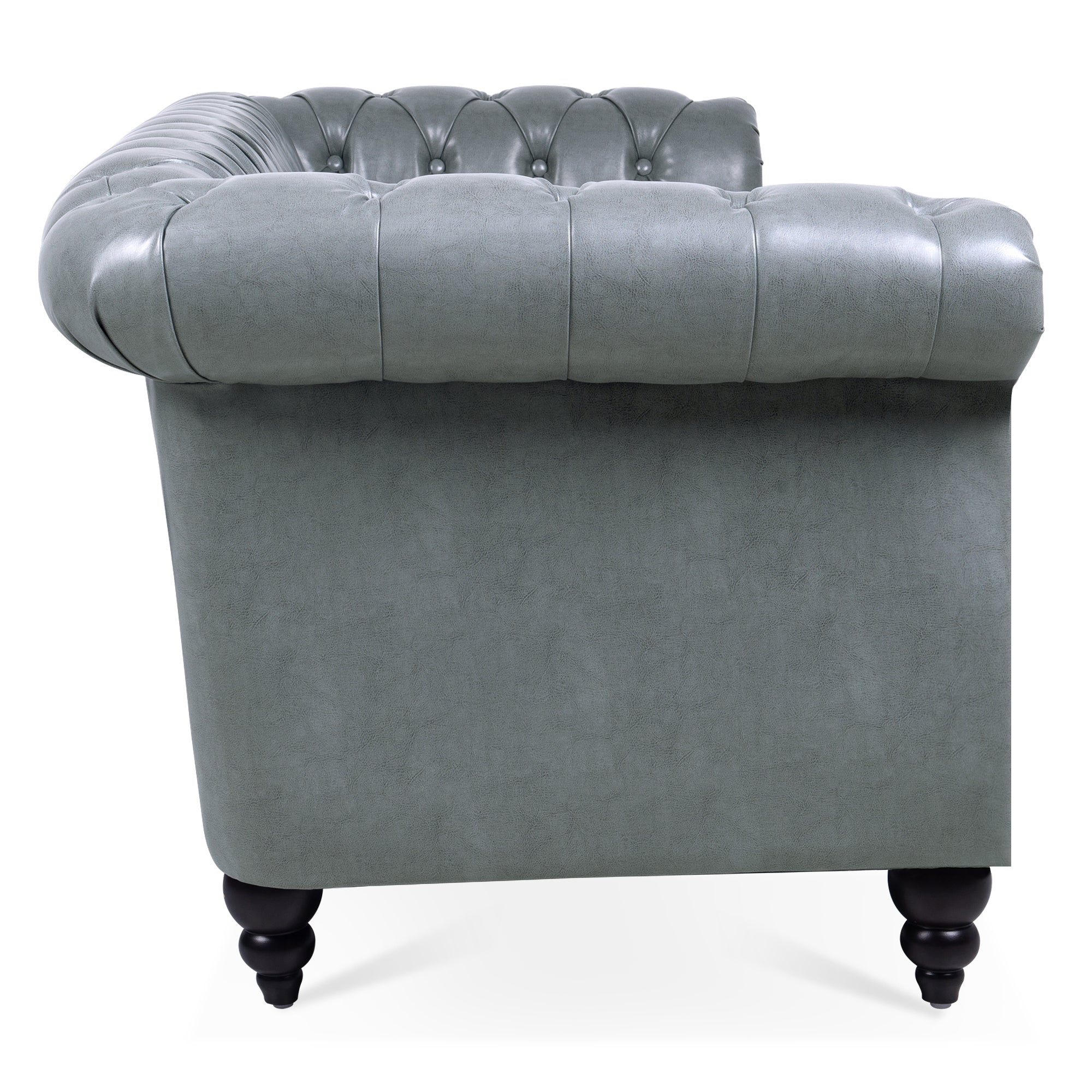84.65' Rolled Arm Chesterfield 3 Seater Sofa.
