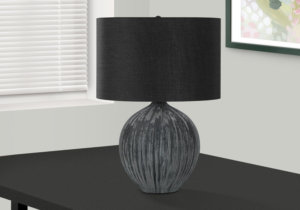 Lighting, 23'h, Table Lamp, Black Ceramic, Black Shade, Contemporary