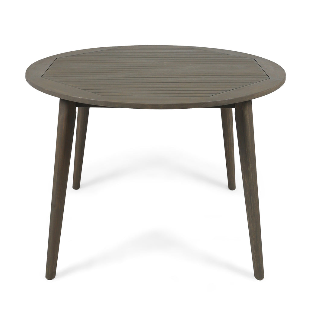 STAMFORD 47 Outdoor Dining Table Modern Design Grey Acacia Wood 47.25 inches