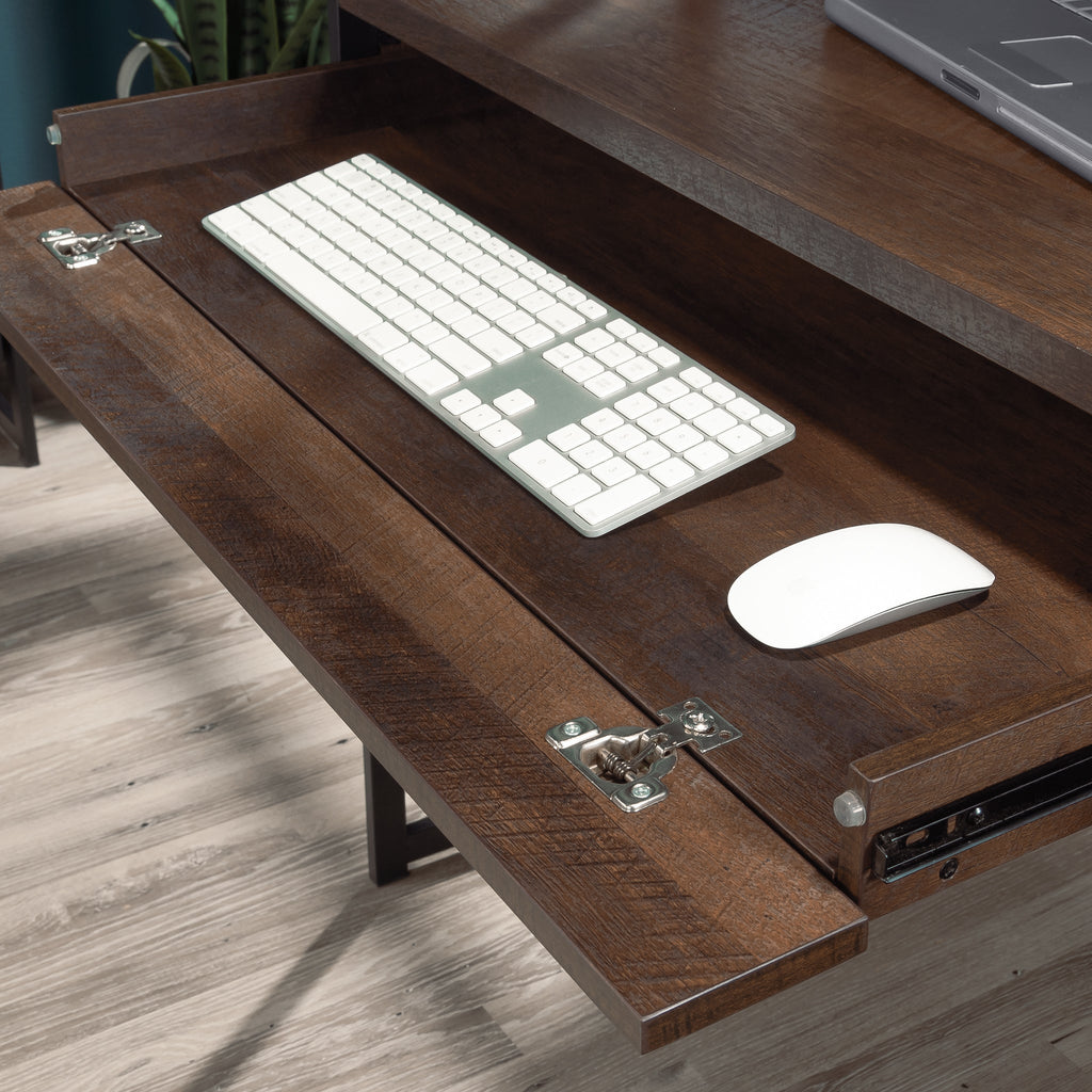 Desk With Hutch, Brown finish