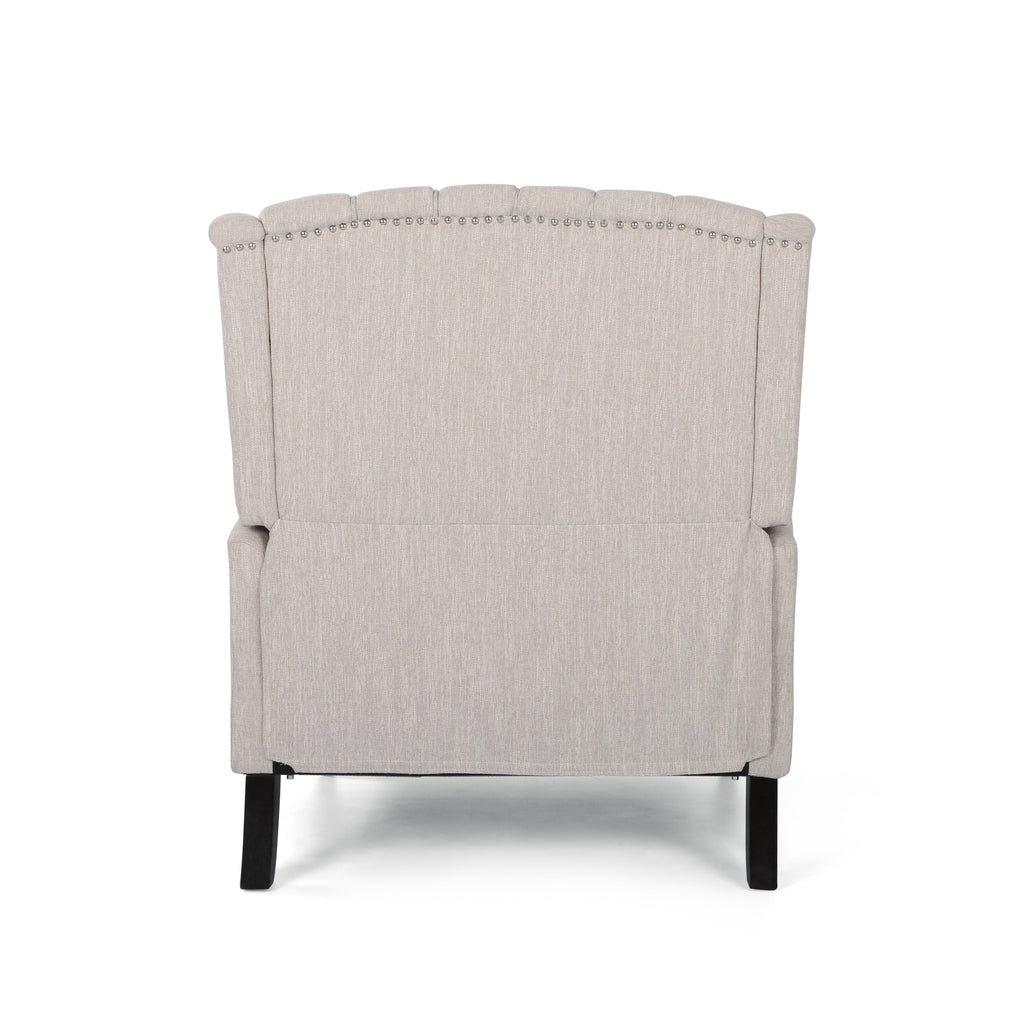 Push Back Recliner Chair Fabric Lounge Armchair Pushback Recliner with Rivet Decoration Wingback Single Sofa Chair with Padded Seat for Living Room, Bedroom 33.25D x 37.75W x 42.5H in