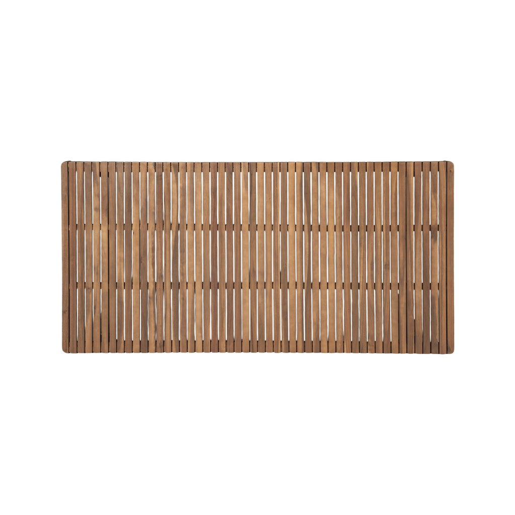 69' Acacia Wood Outdoor Dining Table with Slatted Top, 300 lbs Weight Capacity, Ideal for Patio & Garden Gatherings, Brown