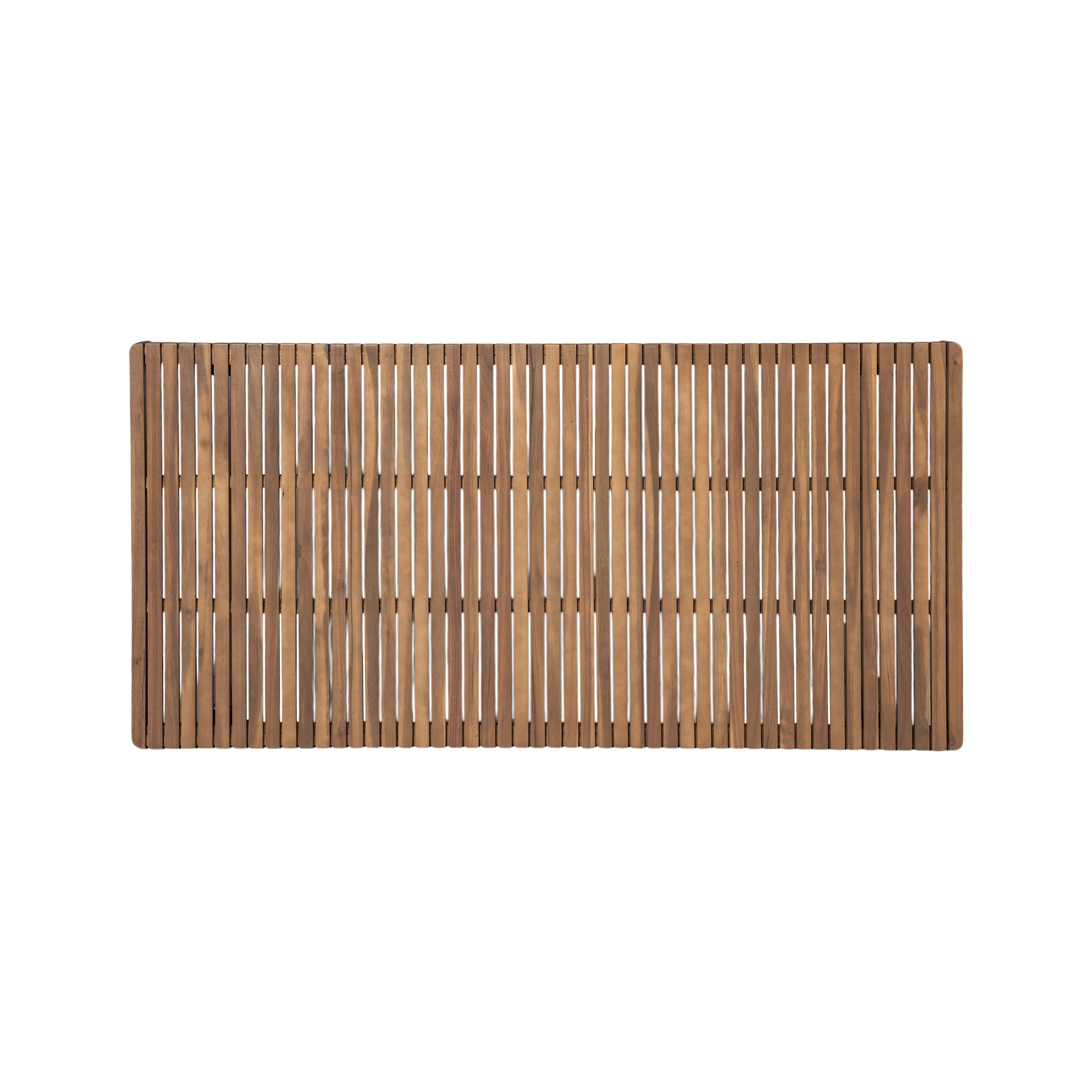 69' Acacia Wood Outdoor Dining Table with Slatted Top, 300 lbs Weight Capacity, Ideal for Patio & Garden Gatherings, Brown