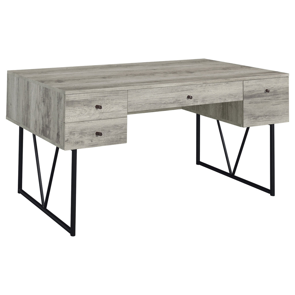 Sonoma Grey Driftwood 4-Drawer Writing Desk