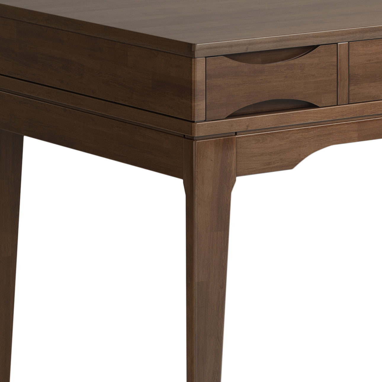 Harper 48 inch Wide Solid Hardwood Mid-Century Modern Small Desk in Walnut Brown