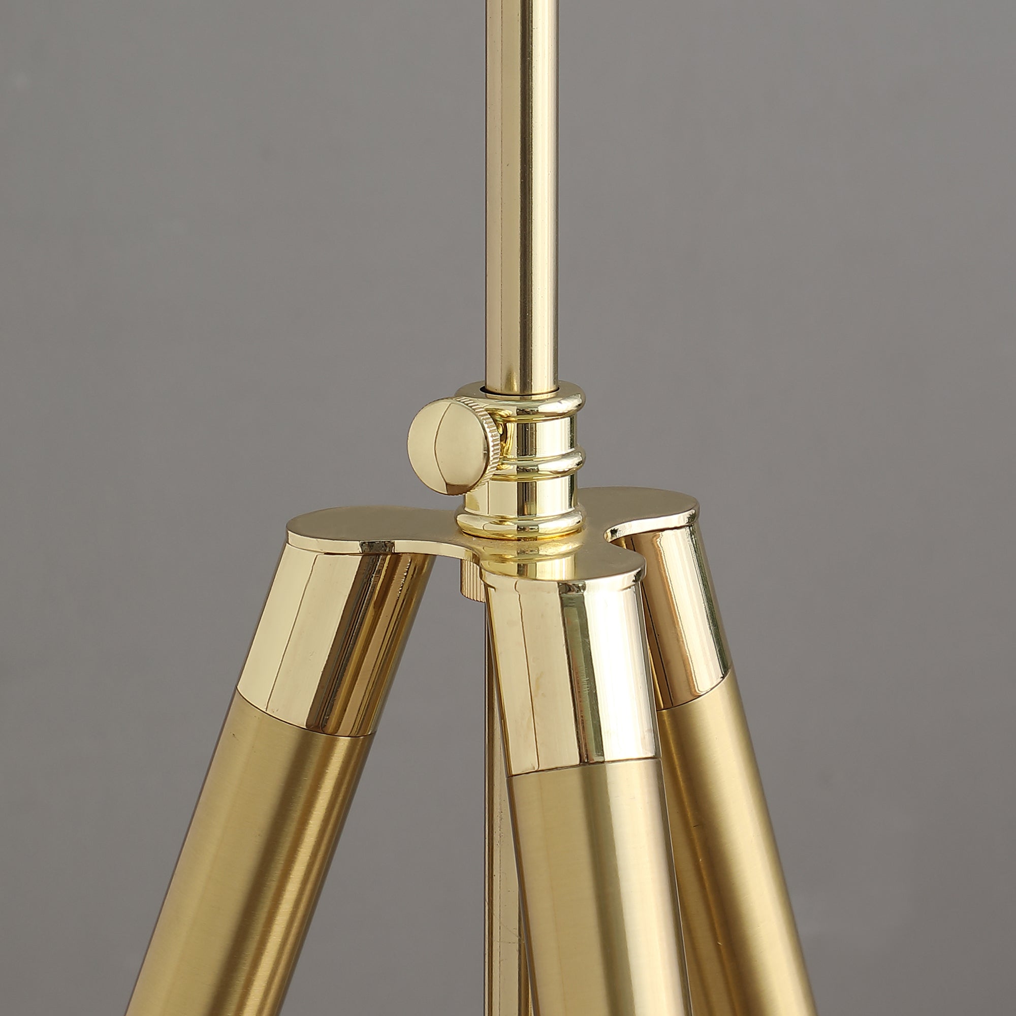64' - 47'H Adjustable Height Brass/Shiny Gold Modern Tripod Floor Lamp for Living Room, Standing Lamp for Bedroom