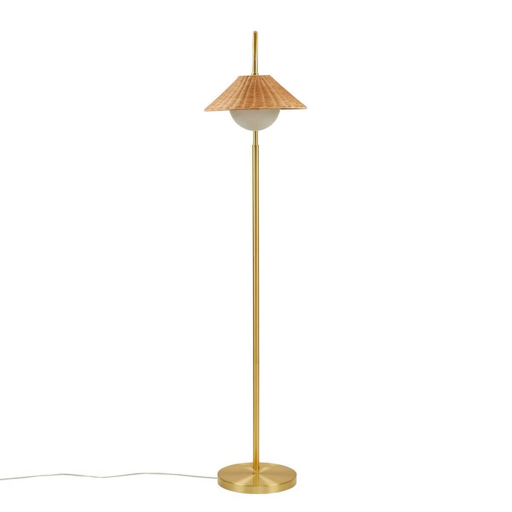 Rattan Weave Shade Floor Lamp Gold/Natural See below
