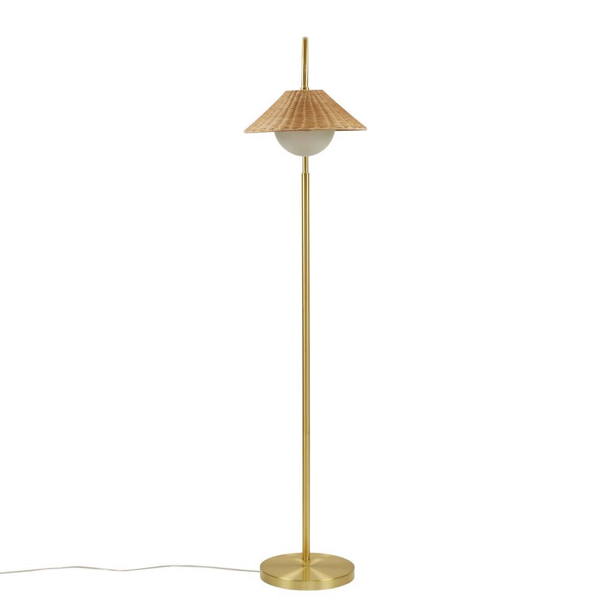 Rattan Weave Shade Floor Lamp Gold/Natural See below