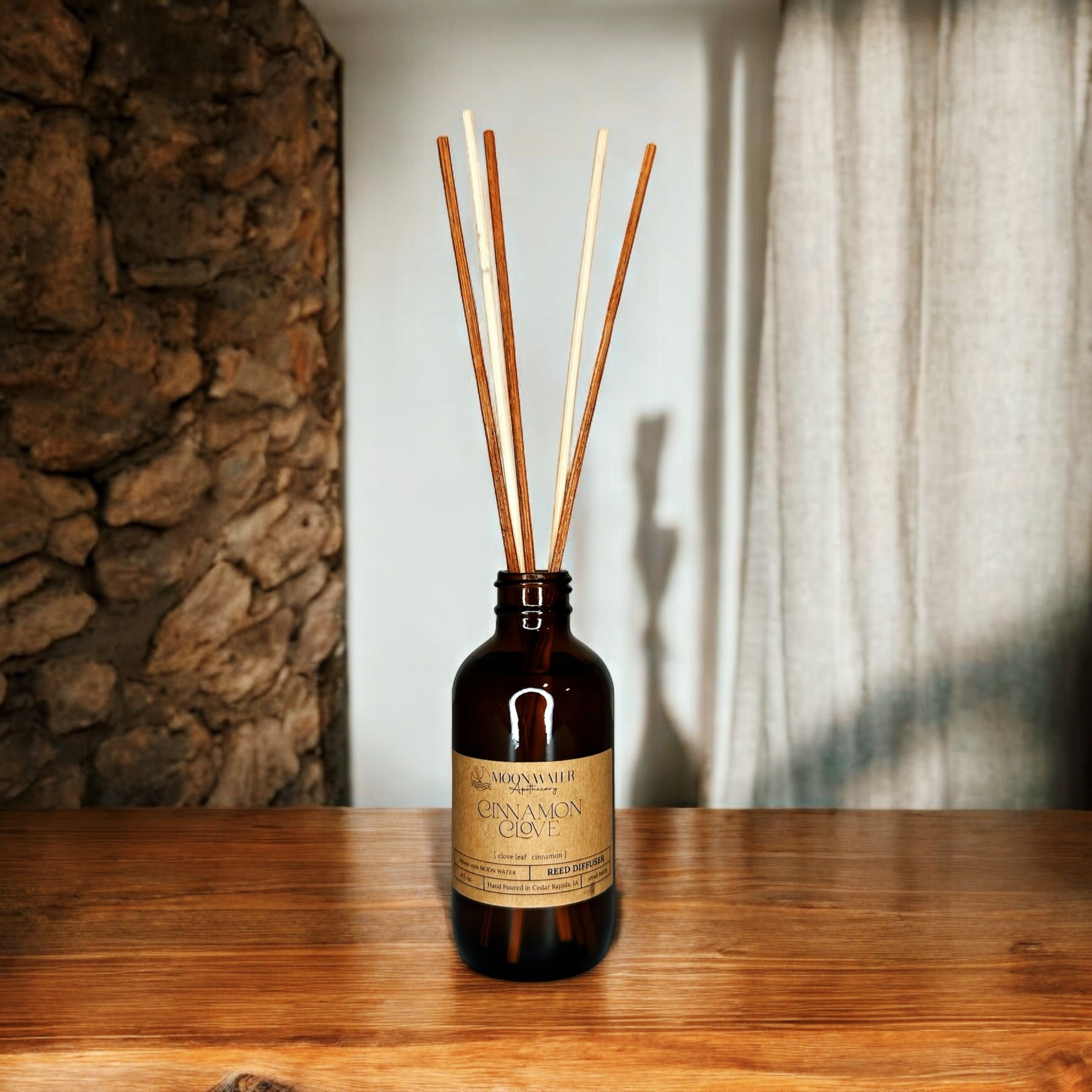 Cinnamon + Clove - ROOM SPRAY & REED DIFFUSER, Warm Spiced Home Fragrance -- by Moon Water Apothecary