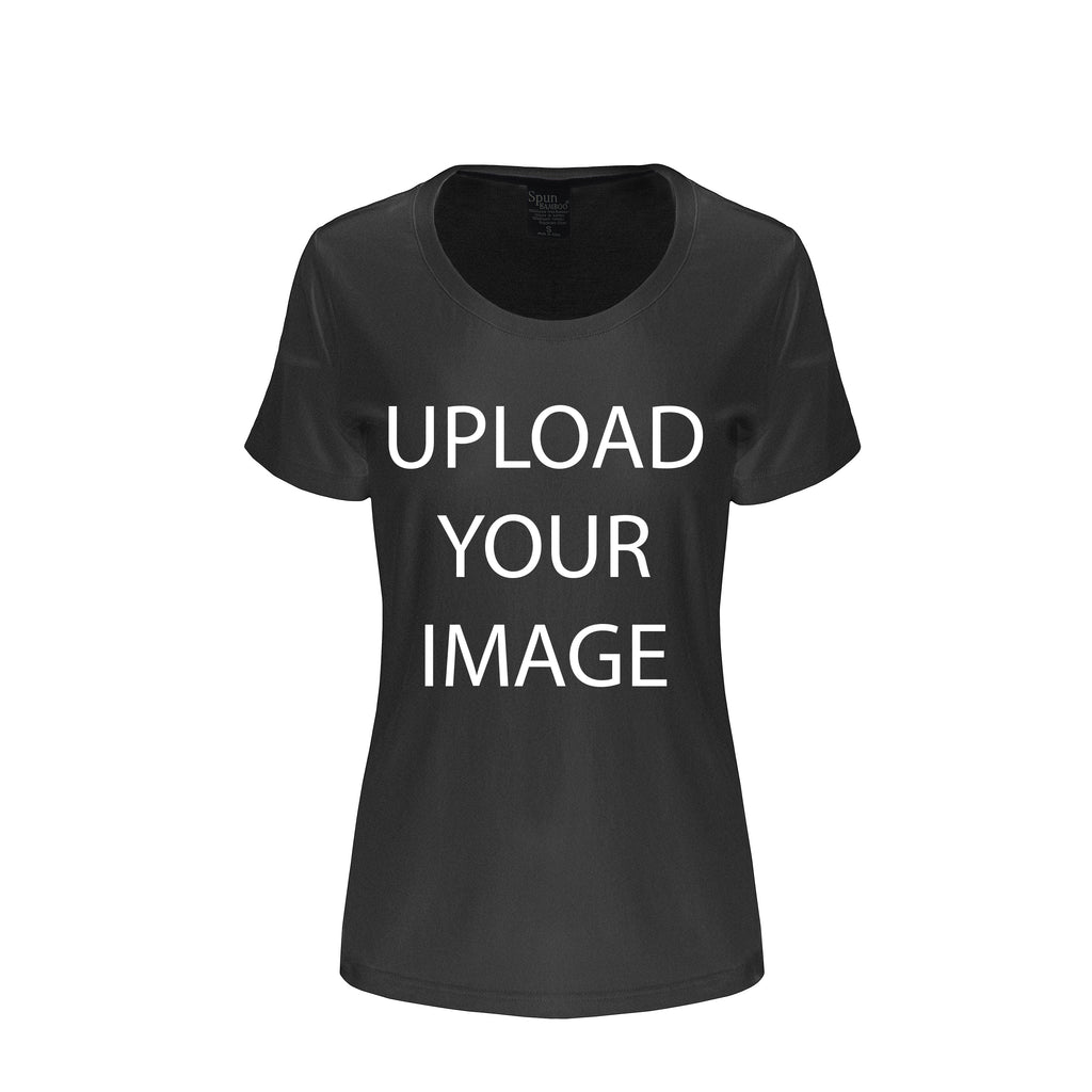 Custom Printed Women's Bamboo/Cotton Short Sleeve Scoop Neck Graphic T-Shirt