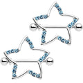 21mm Aqua Gem Hollow Star Nipple Shield Set